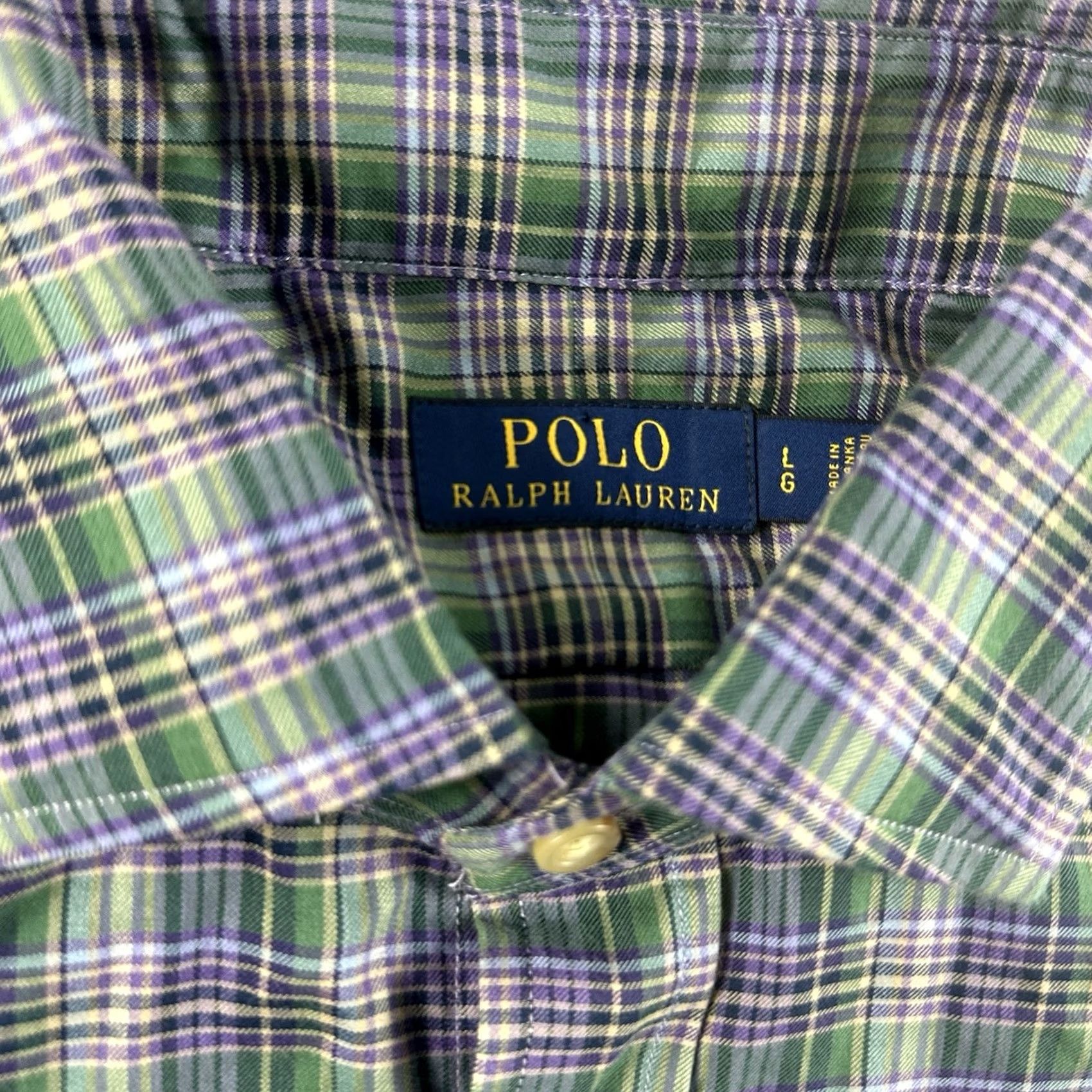Polo Ralph Lauren Polo Ralph Lauren Shirt Men Large Button-Down Plaid Casual Purple Multicolor Check Long Sleeve Regular Button-Up Performance Size US L / EU 52-54 / 3 - 8 Thumbnail