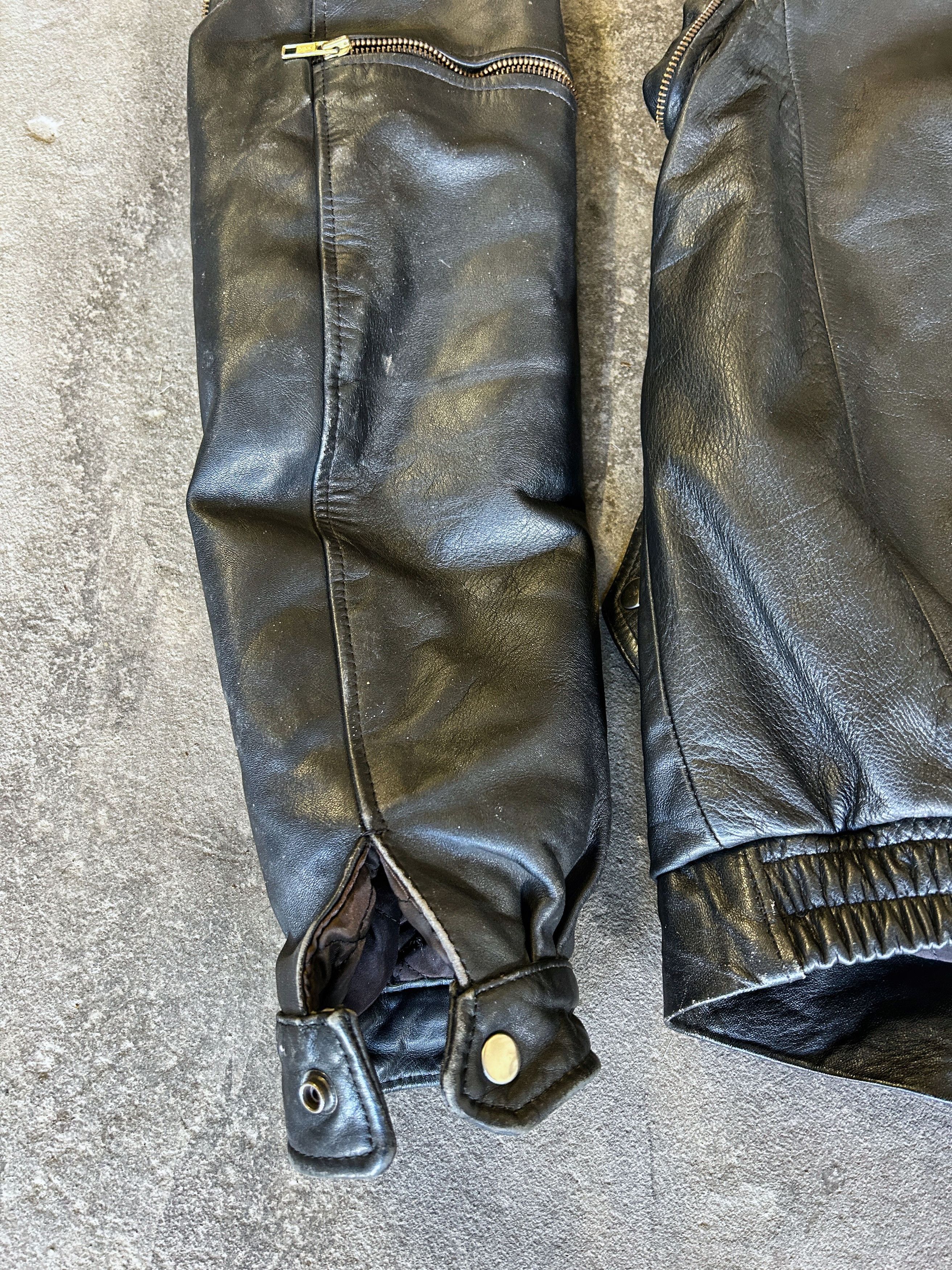 Japanese Brand Vintage Leather Cafe Racer Jacket Minimal Biker Style Size US M / EU 48-50 / 2 - 5 Thumbnail
