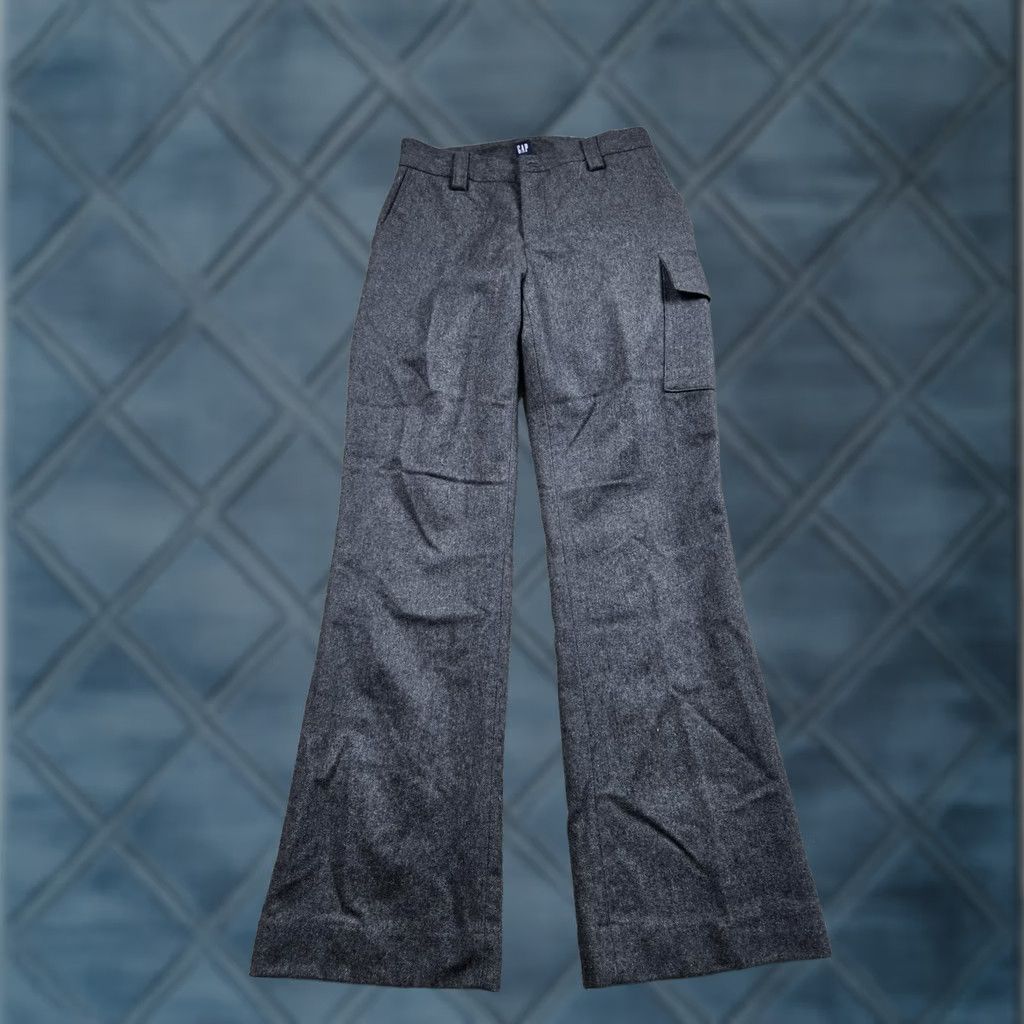 Gap VINTAGE Gap Chino Pants Womens 4 Gray Wool Blend Cargo Lined Flare Leg 30in Inseam 29in Waist Size 27" / US 4 / IT 40 - 1 Thumbnail
