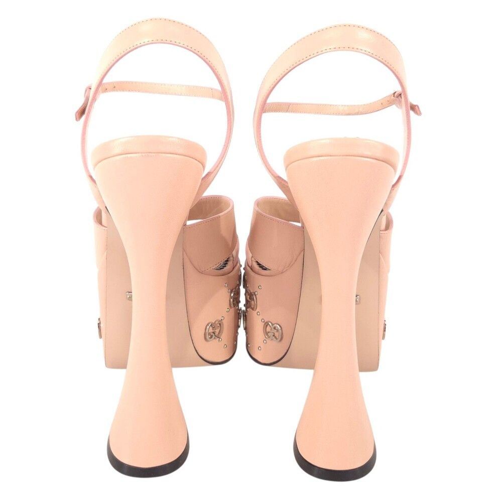 Gucci Gucci Malaga Kid Perfect Pink GG Studded Platform Sandal 8.5 Size US 8.5 / IT 38.5 - 8 Thumbnail