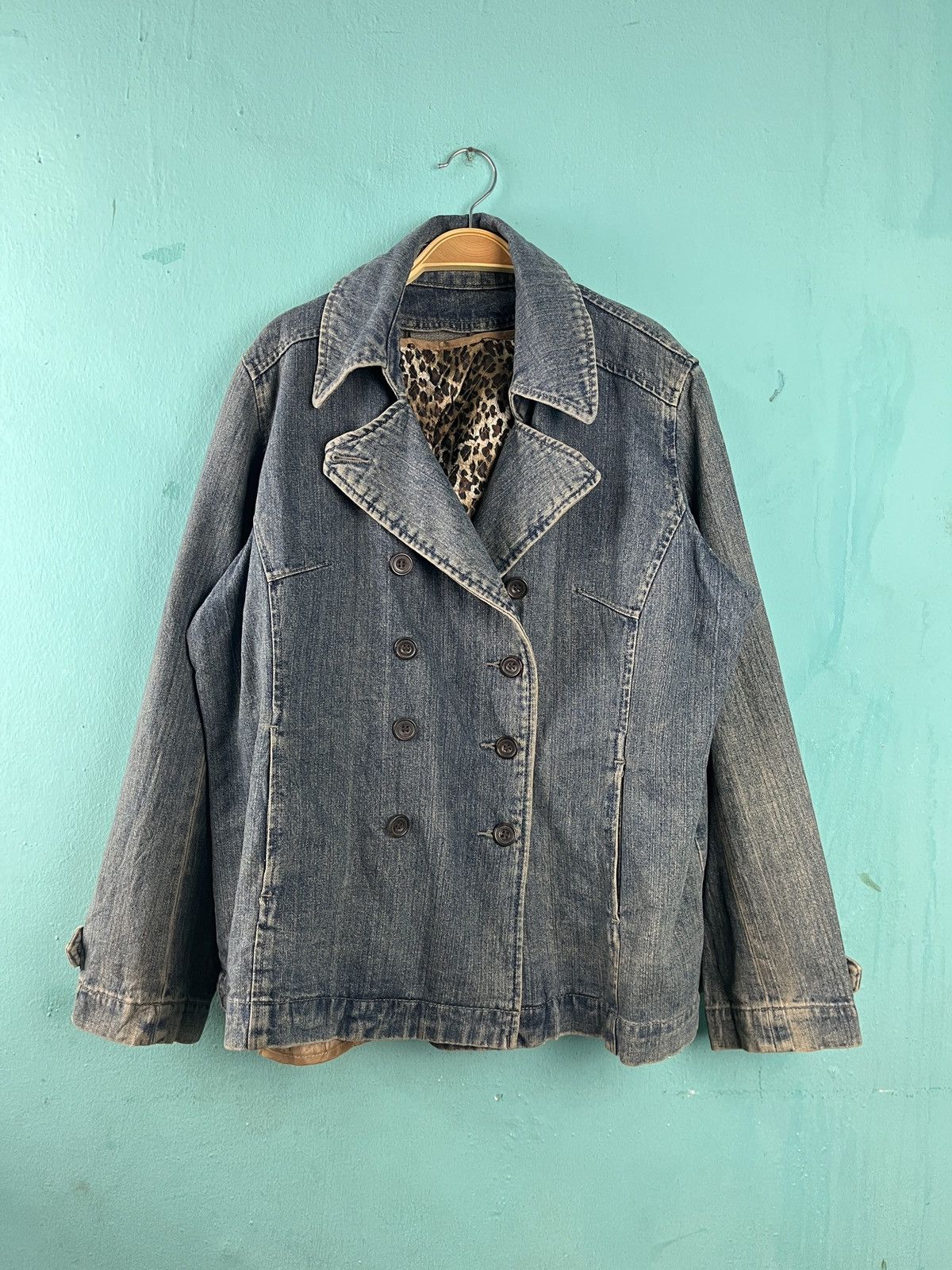 Japanese Brand Double Breasted Denim Coat Jacket Size L / US 10 / IT 46 - 1 Thumbnail