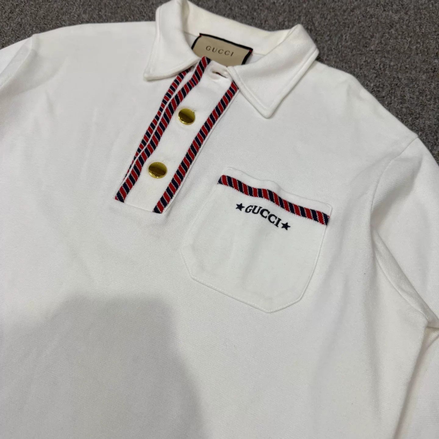 Gucci Gucci minimal white collared longsleeve Tee XS 95 new Size US XS / EU 42 / 0 - 3 Thumbnail