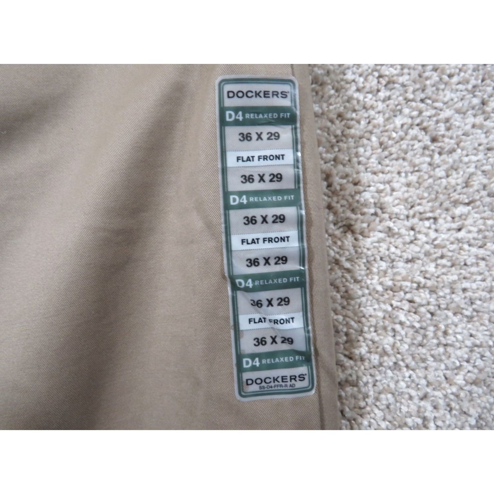 Dockers Dockers Chino Pant Mens 36X29 Khaki D-4 RELAXED PANT NEW NWT FLAT FRONT Size US 36 / EU 52 - 6 Thumbnail