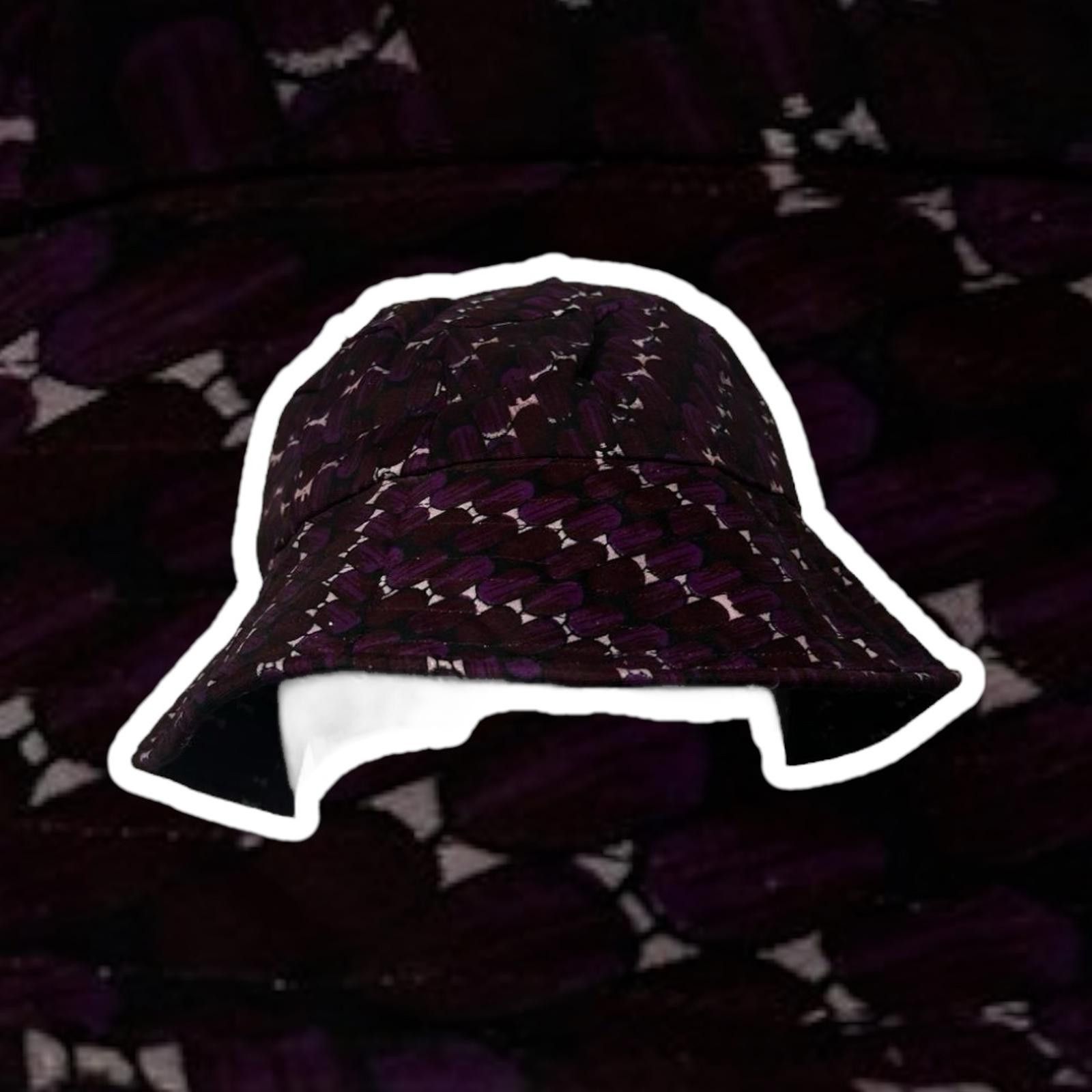Designer Stylish Purple Patterned Bucket Hat Size ONE SIZE - 1 Thumbnail