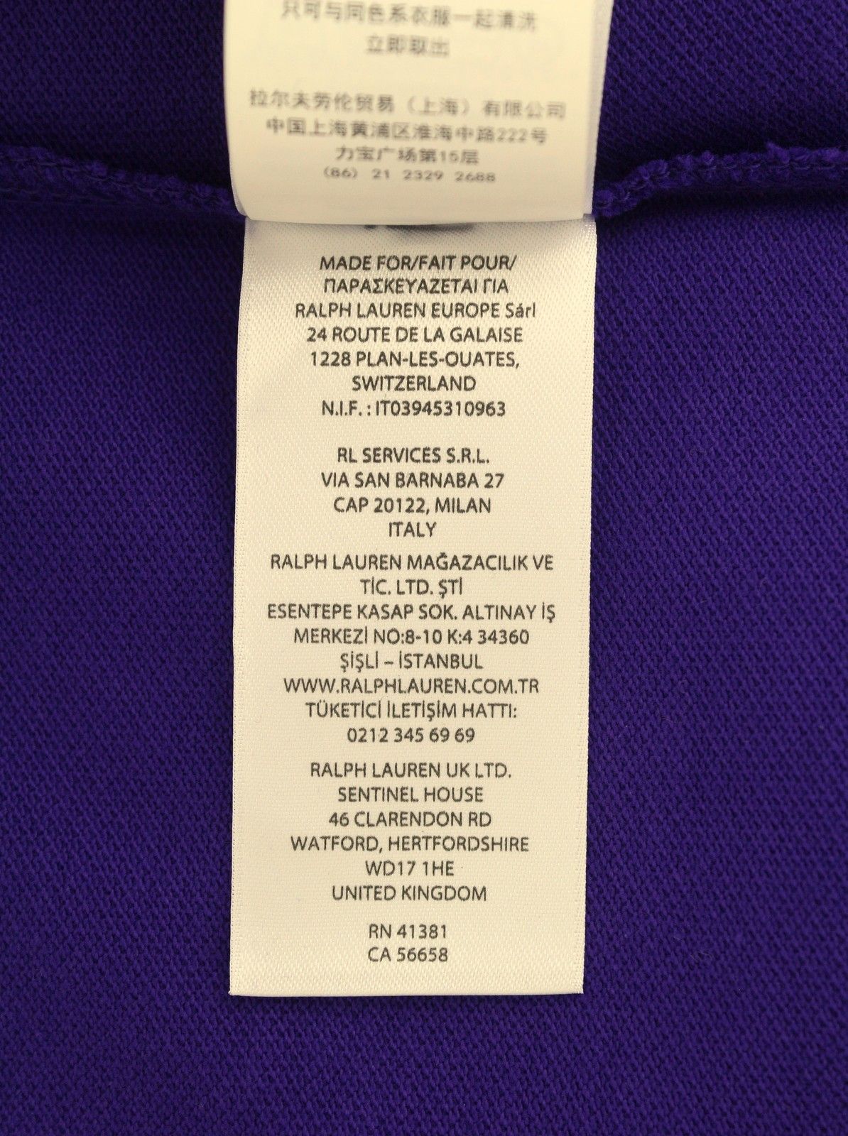 Ralph Lauren CUSTOM SLIM FIT M Purple Cotton Logo 87881 Size US M / EU 48-50 / 2 - 10 Thumbnail