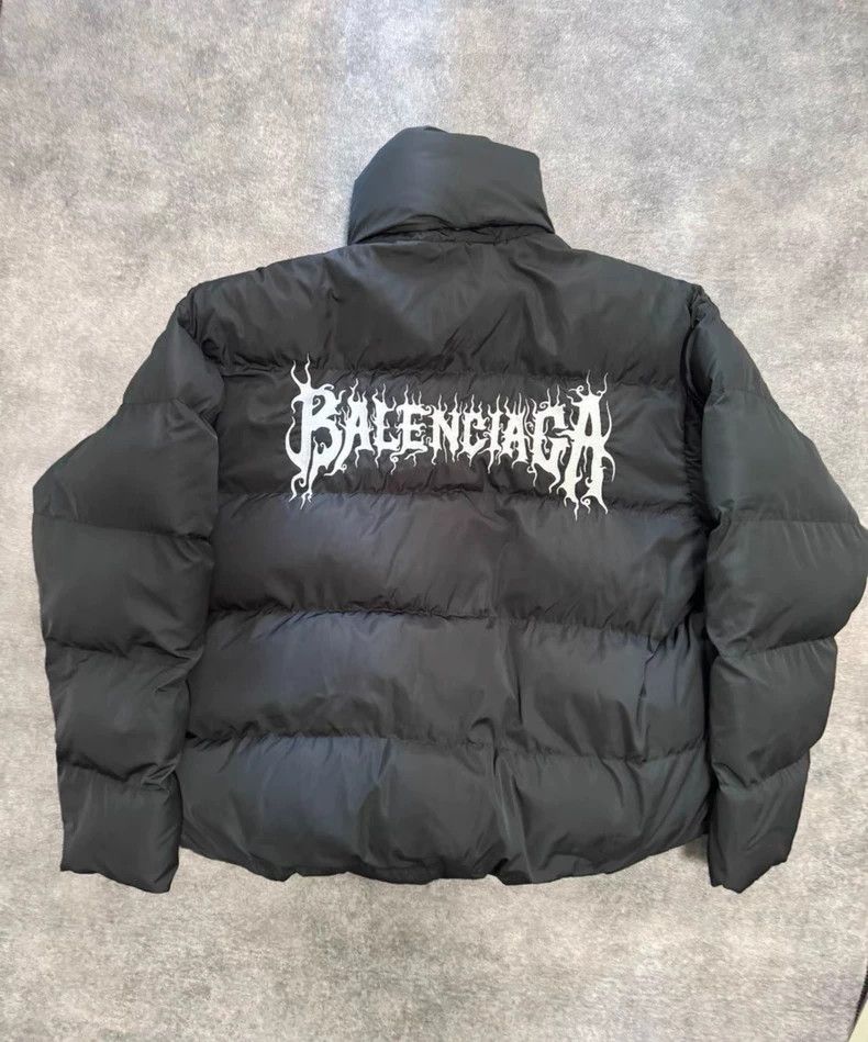 Balenciaga Balenciaga Metallic Graffiti Puffer Insulated Jacket Size US S / EU 44-46 / 1 - 1 Thumbnail