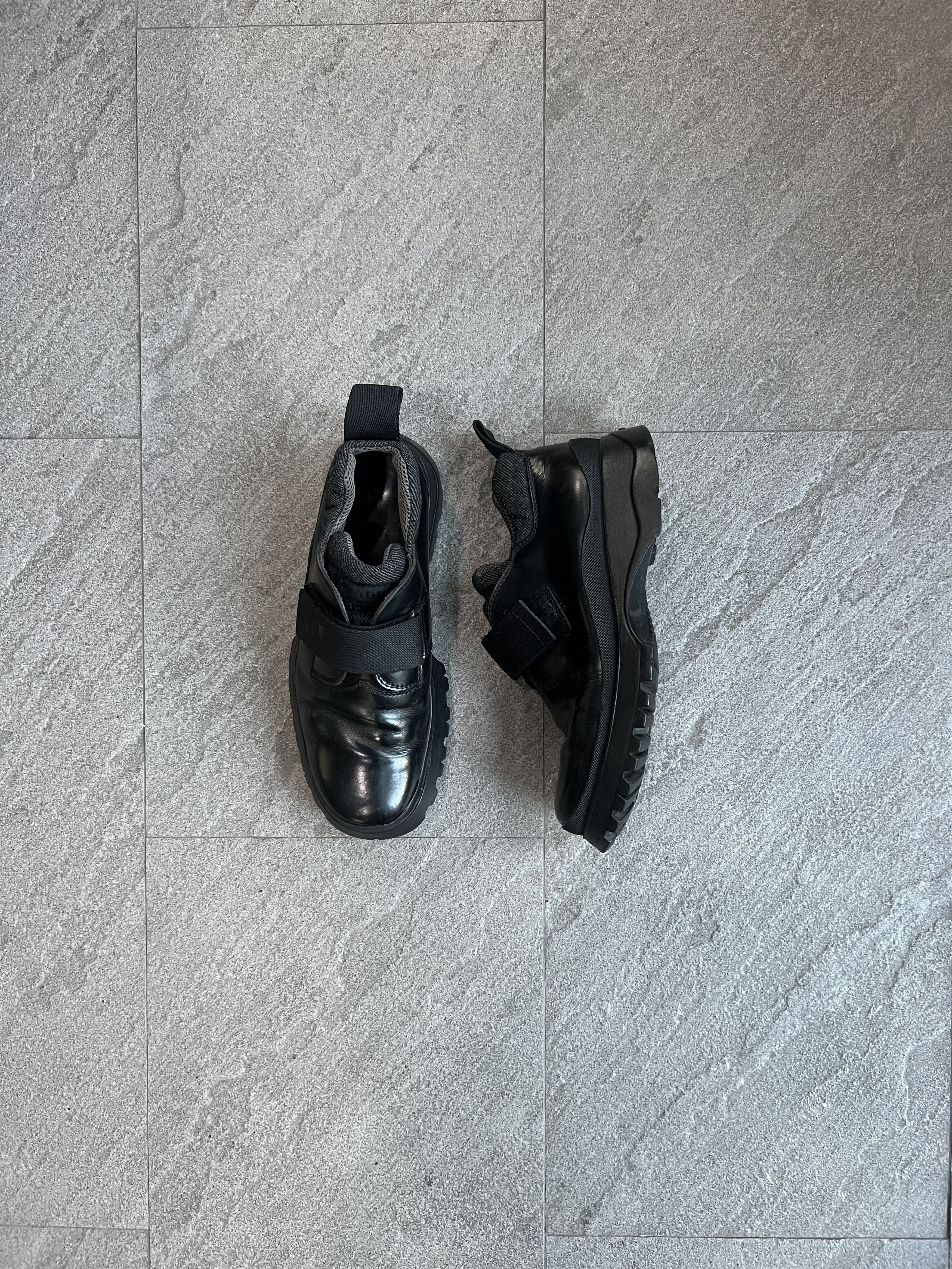 Prada Prada Sport Vibram Strap Chunky Leather Sneakers US 7 Black Size US 7 / EU 40 - 3 Thumbnail