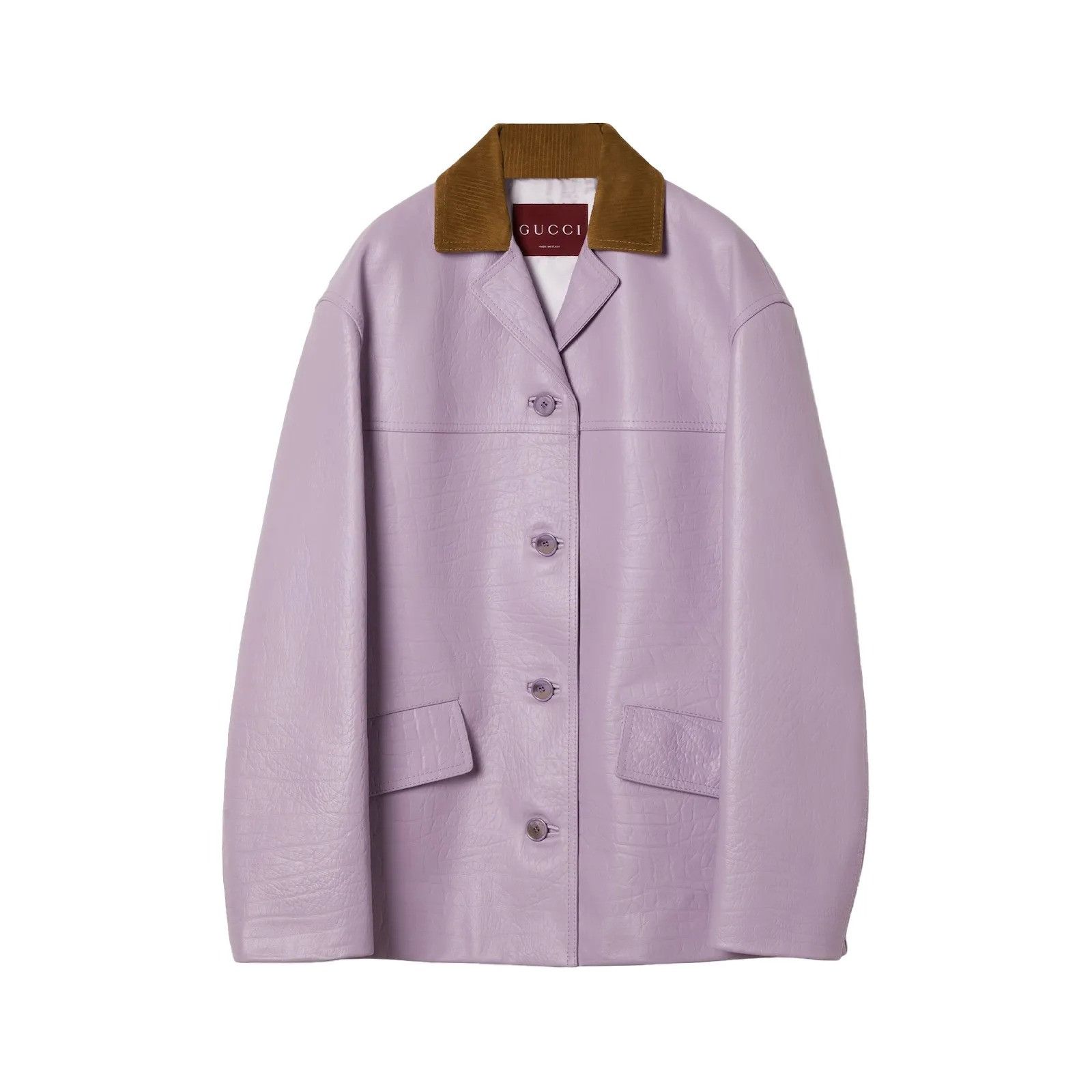 Gucci o1la5ras0526 Leather Jacket With Logo in Purple Size M / US 6-8 / IT 42-44 - 1 Preview
