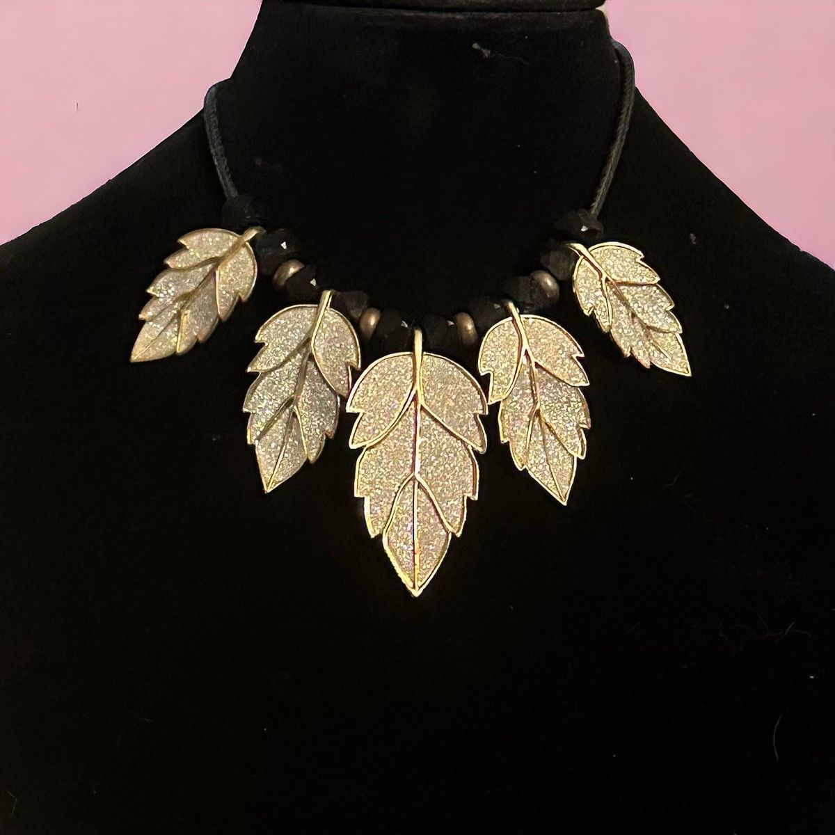 Other Charming Charlie glitter leaf bib necklace Size ONE SIZE - 1 Thumbnail