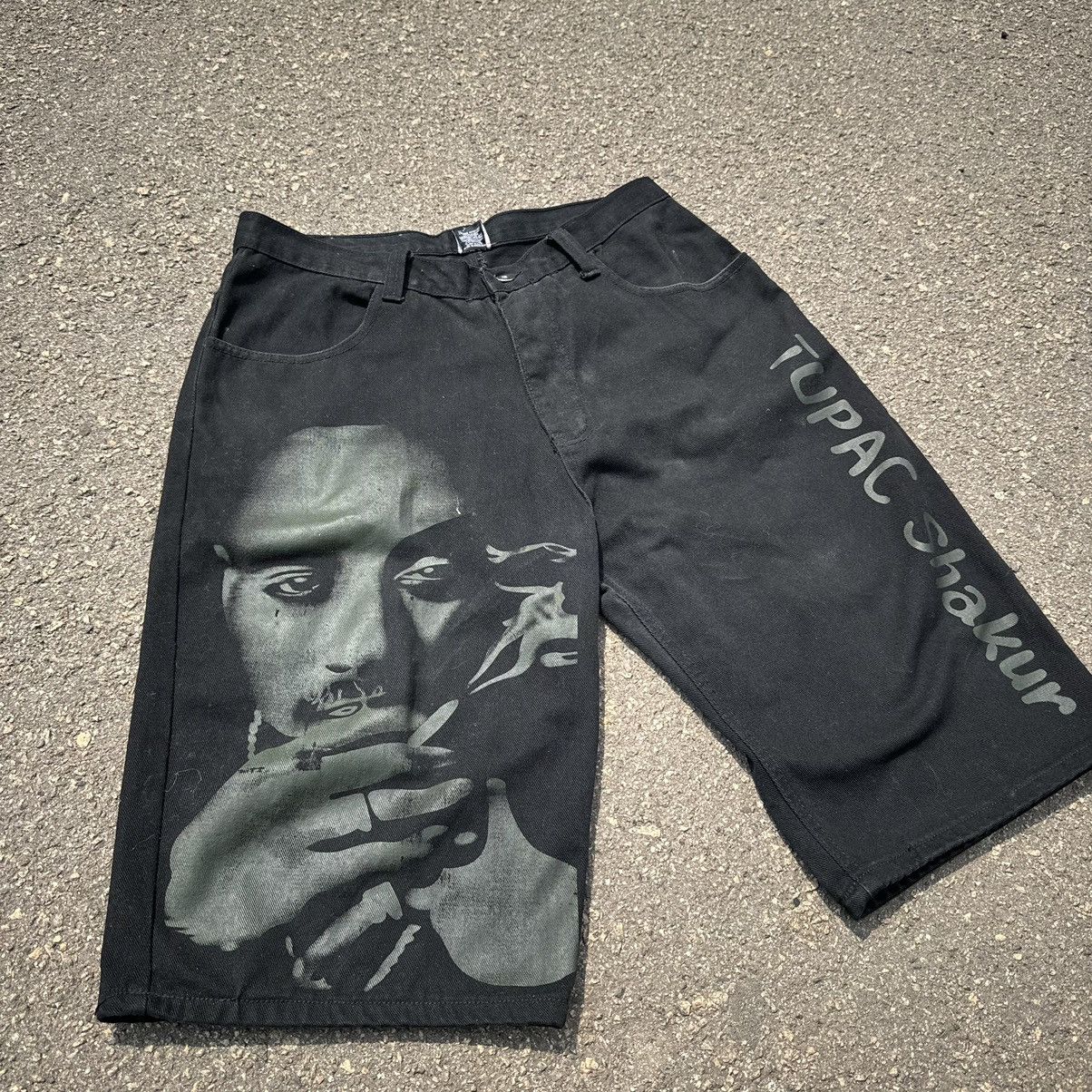 Eminem vintage 2pac shakur shorts y2k rap shorts tupac shakur Size US 32 / EU 48 - 2 Thumbnail