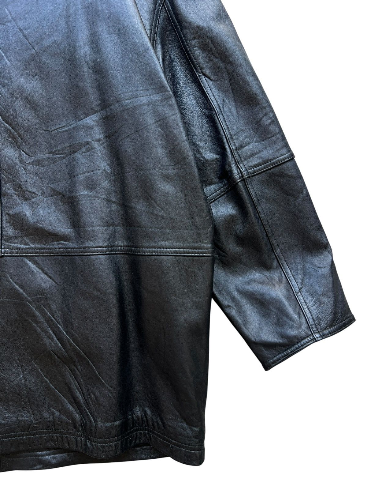 Vintage Vintage 90s Men’s Robo Black Leather Coat Jacket Size US L / EU 52-54 / 3 - 8 Thumbnail