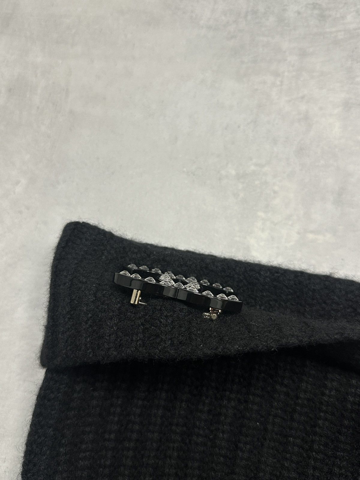 Chanel Chanel Removable Rhinestone CC Logo Cashmere Beanie Black Size ONE SIZE - 6 Thumbnail