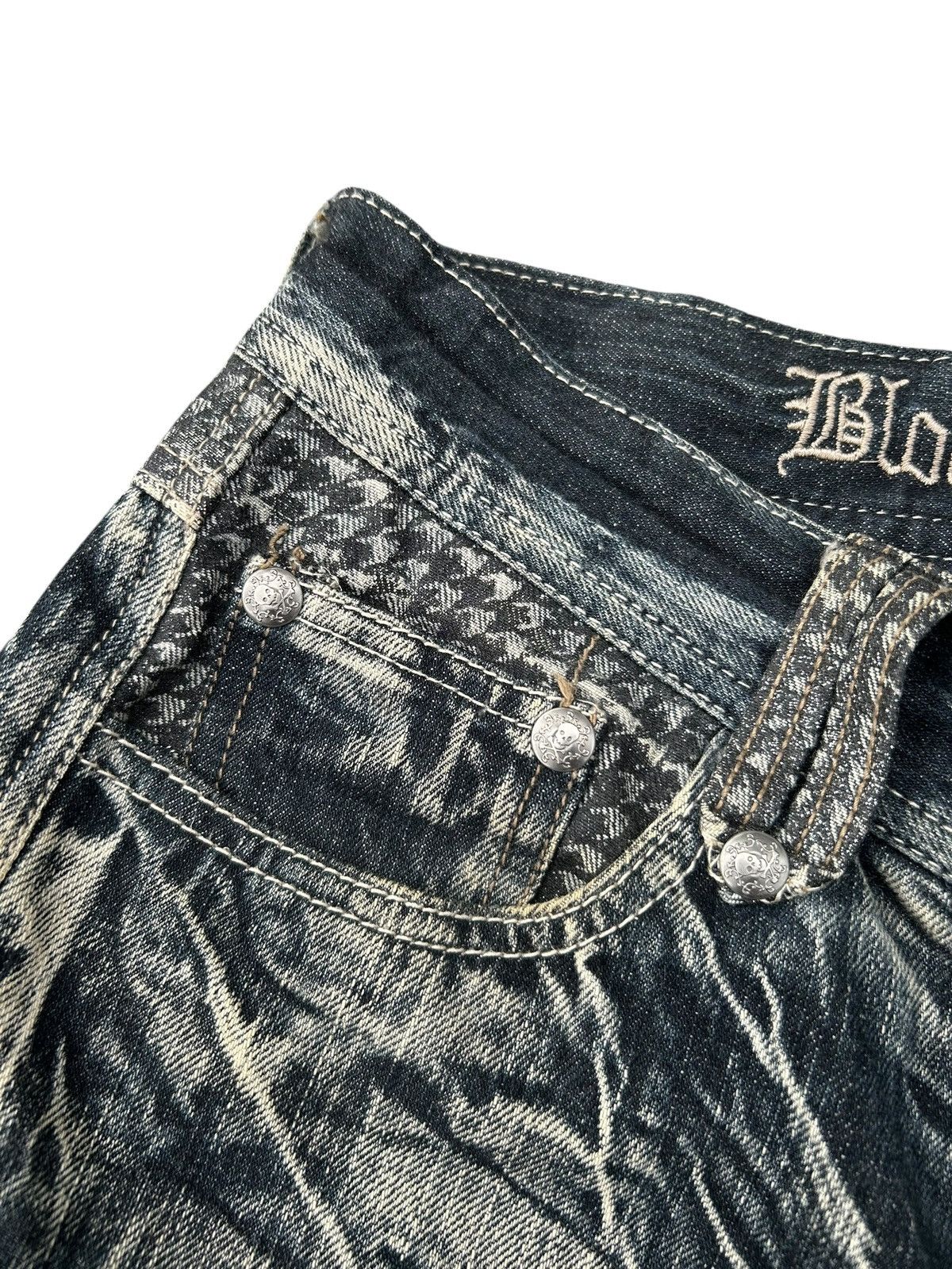 Seditionaries FLARE SKULL BLOW BY BLUE BUCKLE BACK PUNK DISTRESSED DENIM Size US 30 / EU 46 - 10 Thumbnail