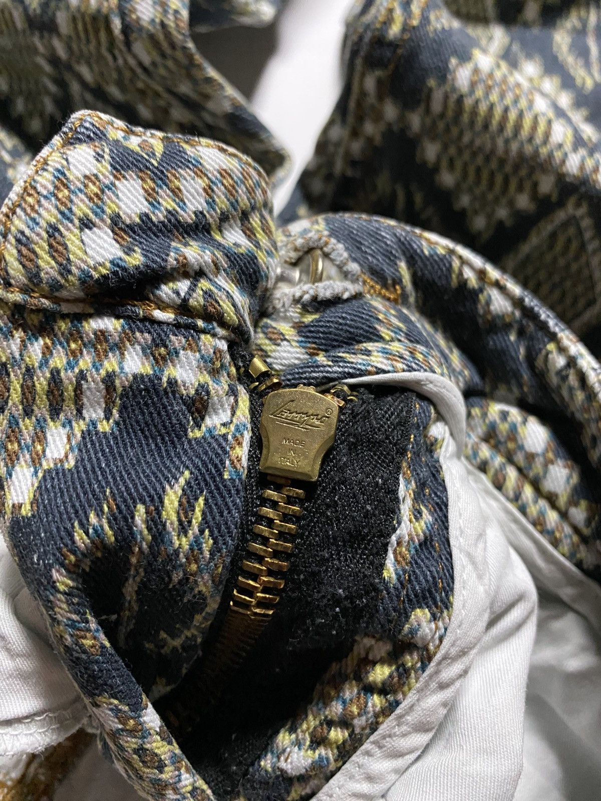 Designer × Etro Etro Jacquard Pattern Diamonds slim fit designer jeans Size 25" / US 0 / IT 36 - 7 Thumbnail