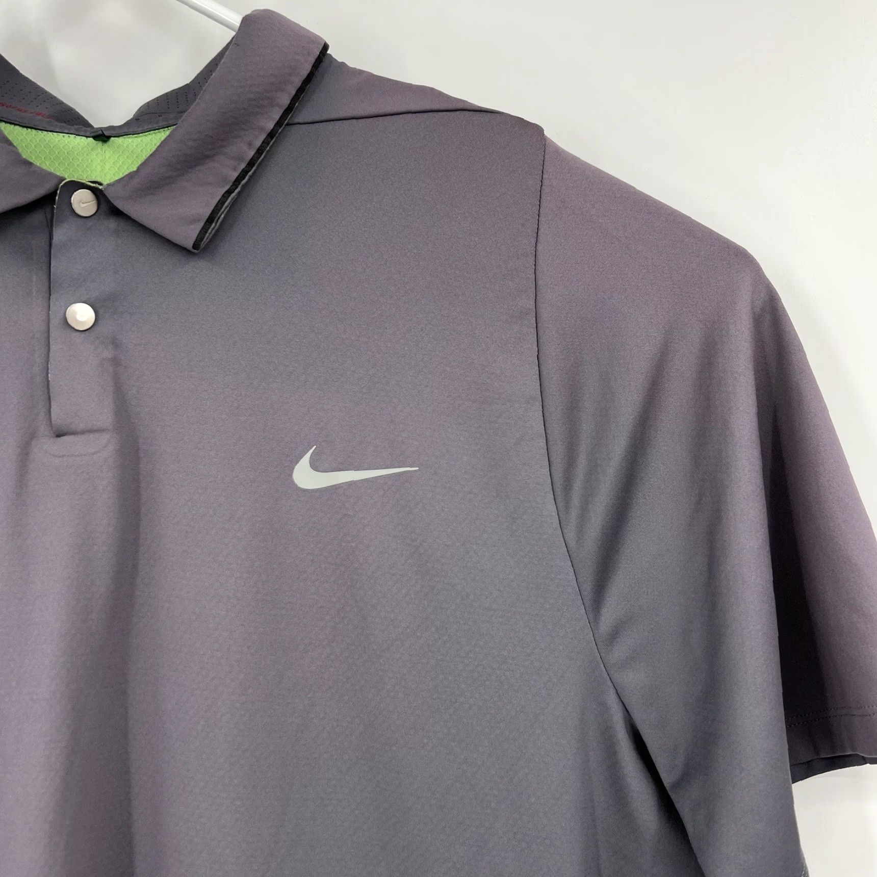Nike Tiger Woods Collection Shirt DRI-FIT Golf Polo Gray Sz Large 726201-065 Mens