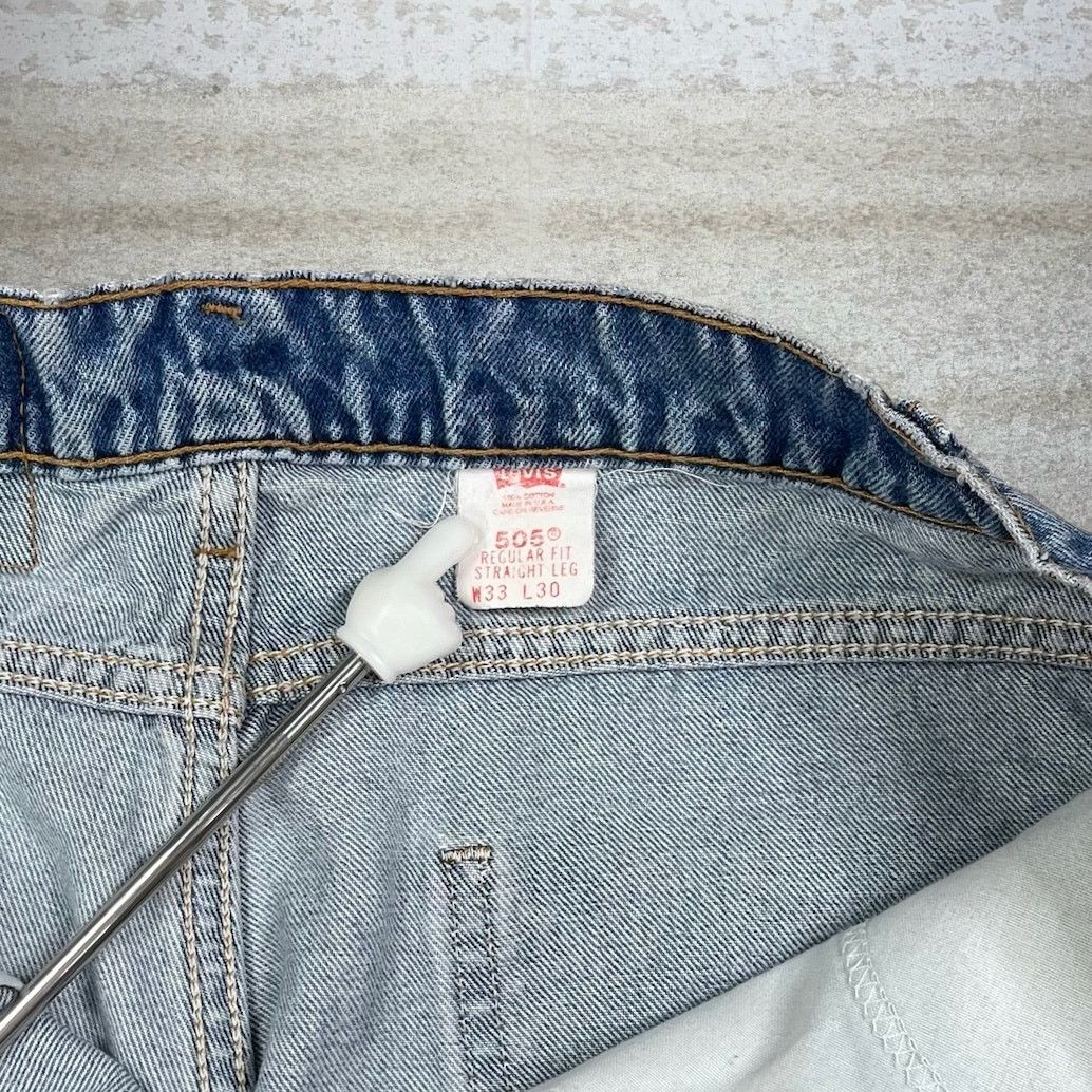 Levi's Vintage 90s Levis Jeans 505 33x30 Straight Fit Medium Wash Size US 33 - 6 Thumbnail
