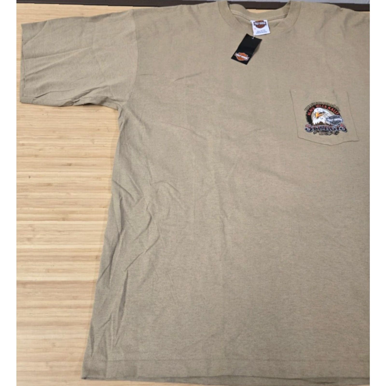 Harley Davidson Harley-Davidson T-Shirt 2X Men Crew Neck Short Sleeve Solid Beige South Dakota Sturgis Biker Motorcycle 2008 Single Stitch Shirt Size US XXL / EU 58 / 5 - 3 Thumbnail