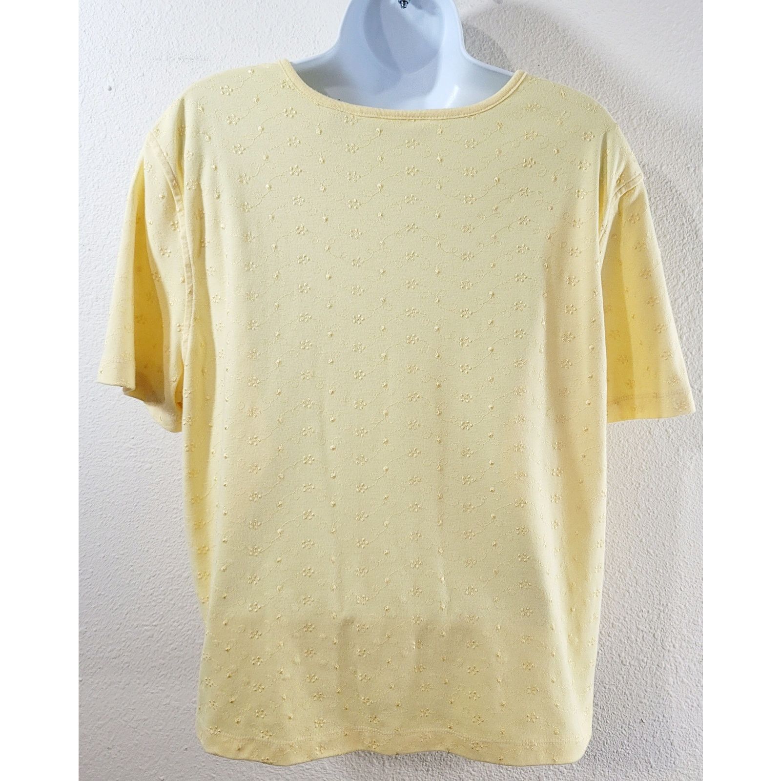 Other Draper's & Damon's Yellow Embroidered Floral Top PXL NWOT Size XL / US 12-14 / IT 48-50 - 2 Thumbnail