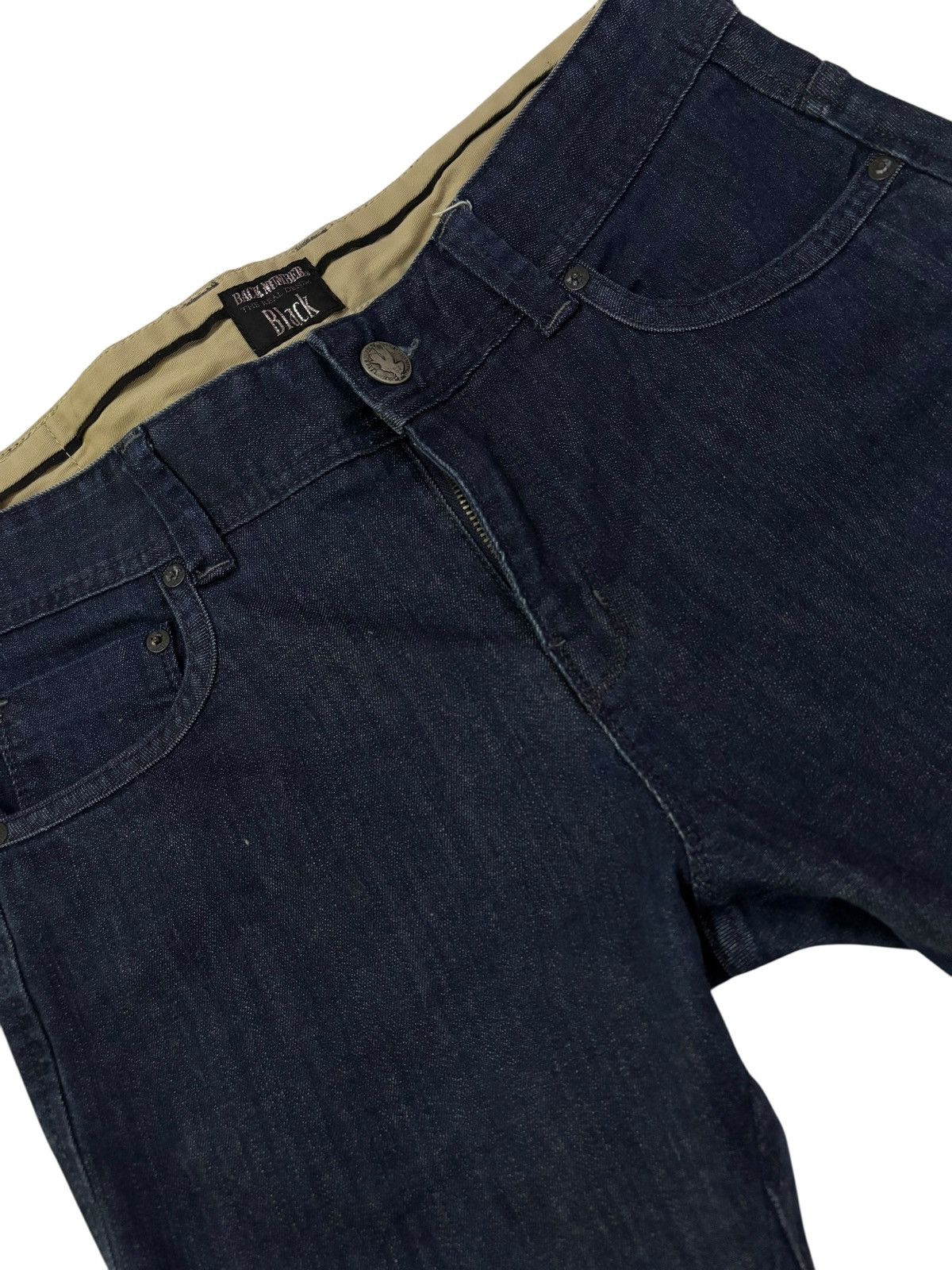 Japanese Brand Vtg BLACK by Back Number Japan Curved Jeans Size US 33 - 3 Thumbnail