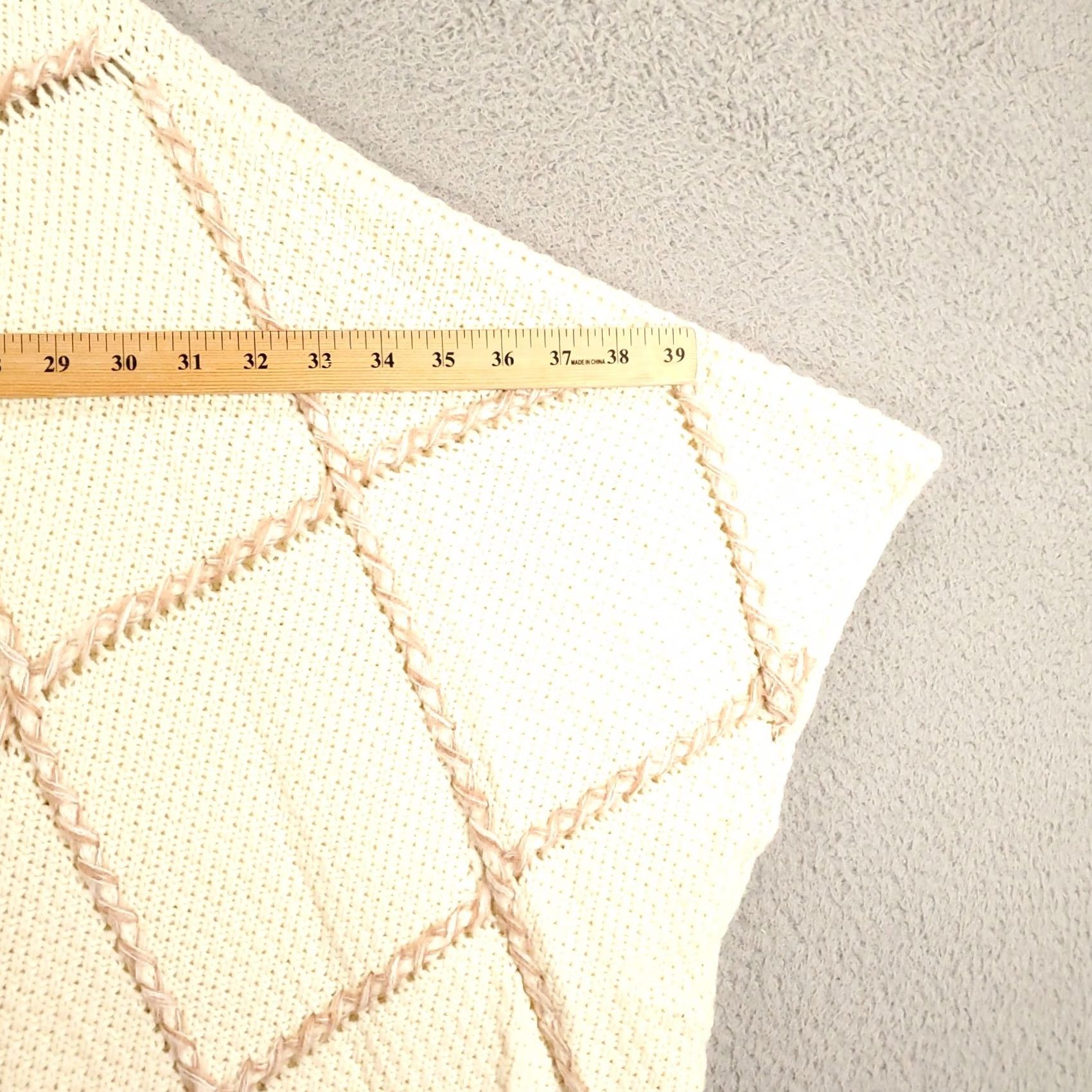 Vintage Knox Rose Cardigan XL Ivory Pink Open Front Knit Oversized Boho Shirt Womens Size XL / US 12-14 / IT 48-50 - 4 Thumbnail