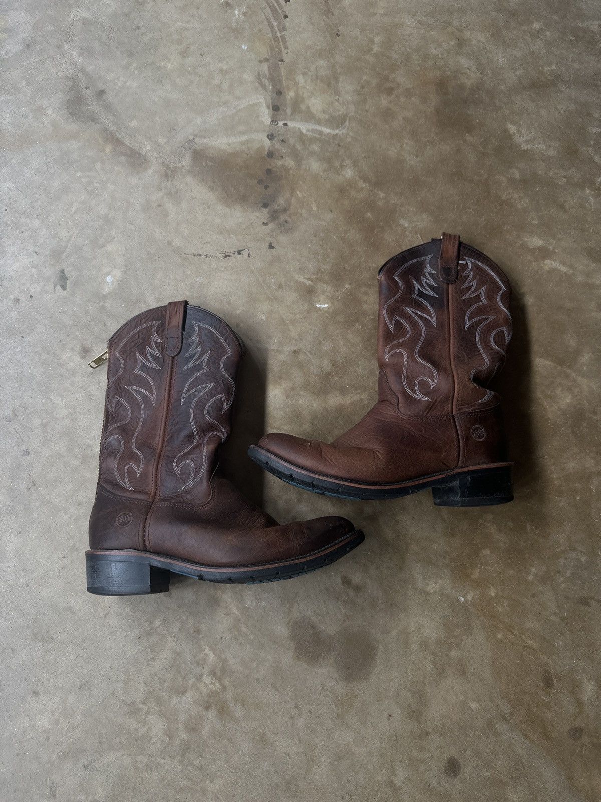 Vintage 90s Double-H Cowboy Boots Brown Size
