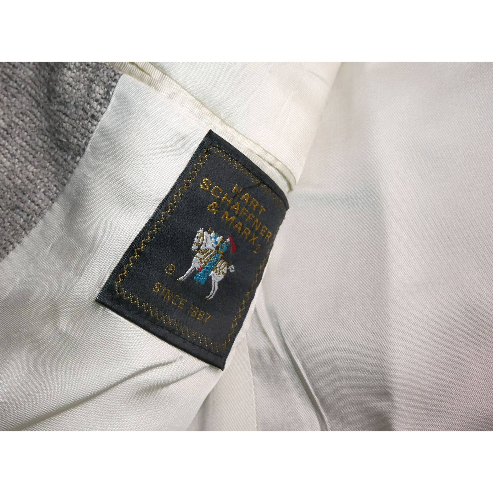 Hart Schaffner Marx Hart Schaffner & Marx silk, silfino sport coat, 41R, gray Size 40R - 3 Thumbnail