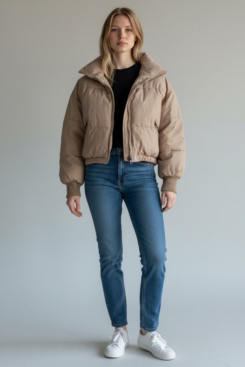 & Other Stories Tan Puffer Coat Small Cozy Winter Jacket Size S / US 4 / IT 40 - 1 Thumbnail
