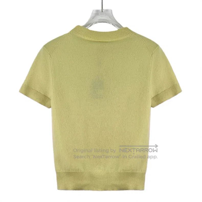 Hermes Hermes Yellow Jacquard Cashmere Crew Neck Short Sleeve T-S Size XS / US 0-2 / IT 36-38 - 2 Thumbnail