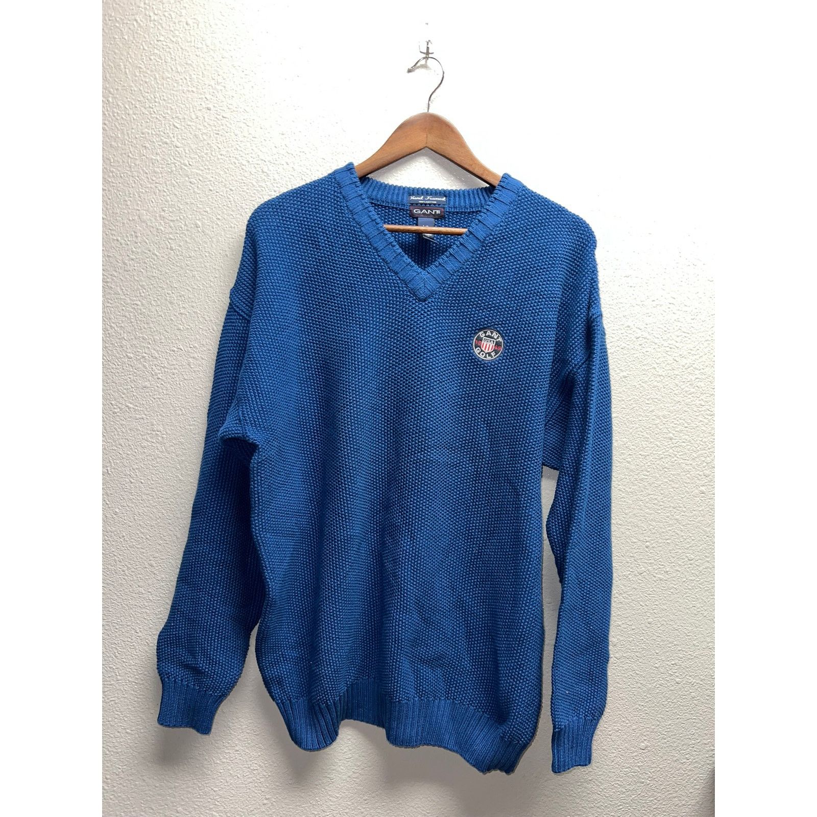 Gant Vintage Gant Golf Sweater Hand Framed Golfing Blue 90s Large Size US L / EU 52-54 / 3 - 1 Thumbnail