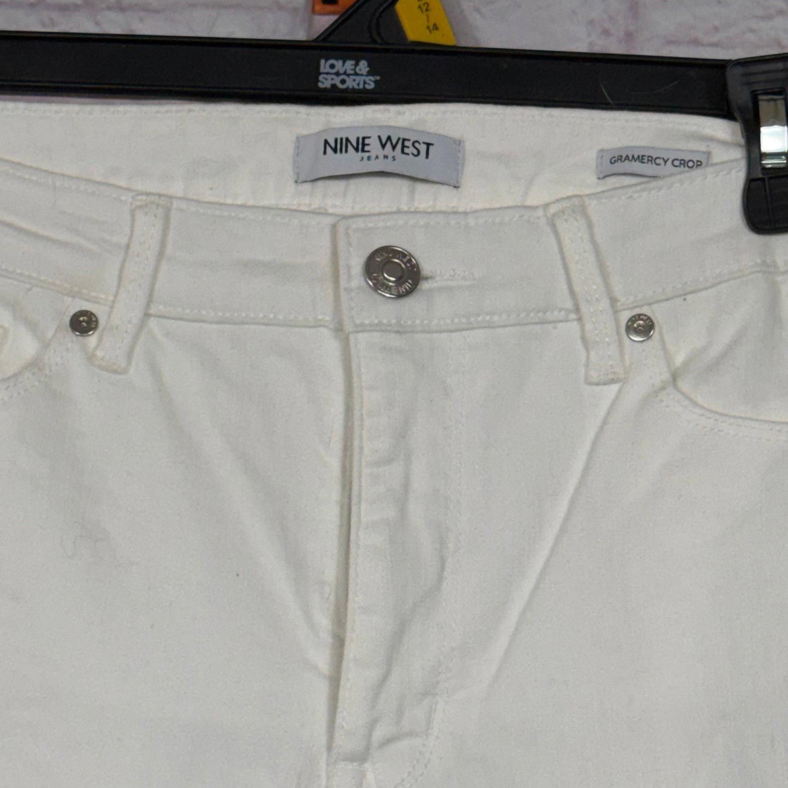 Nine West Nine West Women's White Gramercy Crop Jeans Size 8 NWT Size 30" / US 8 / IT 44 - 2 Thumbnail