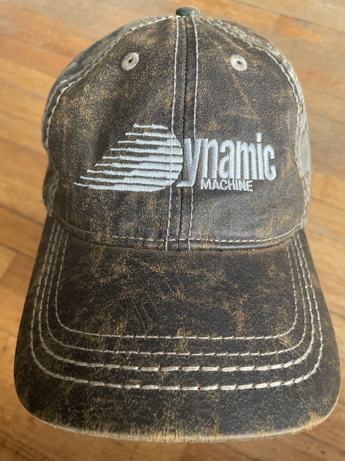 Vintage Dynamic Machine since 2001 leather DAD hat cap USA flag CAMO Size ONE SIZE - 1 Thumbnail