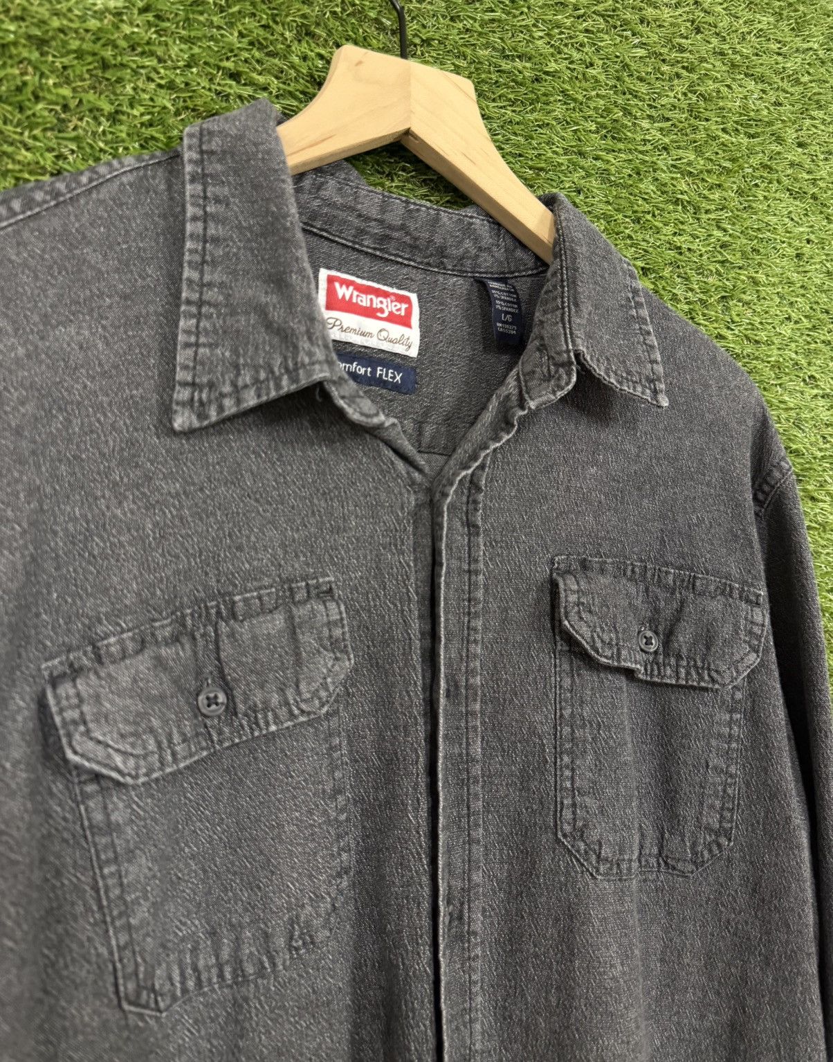 Wrangler Wrangler Black / Dark Grey Denim Jean Cowboy Shirt Large Size US L / EU 52-54 / 3 - 2 Thumbnail