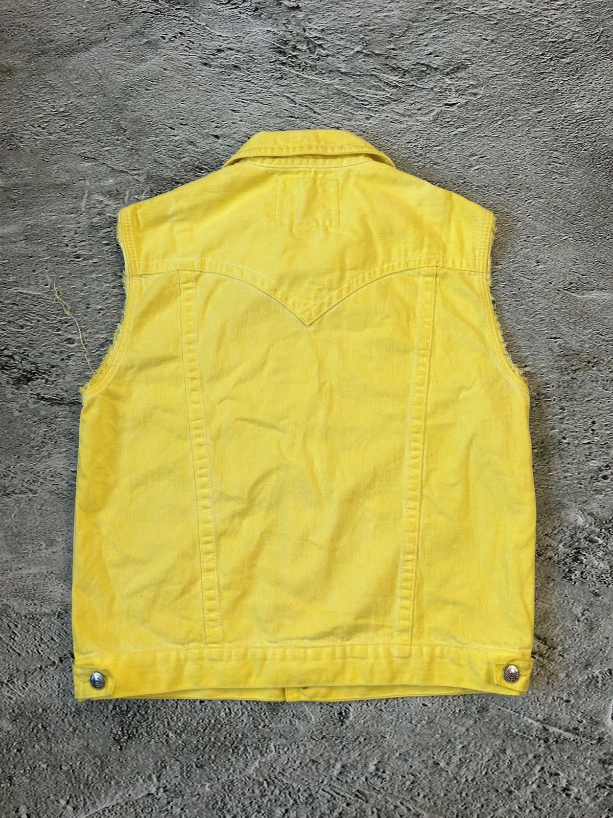 True Religion × Vintage True Religion denim jacket vest yellow Y2K sleeveless Size US XXL / EU 58 / 5 - 7 Thumbnail