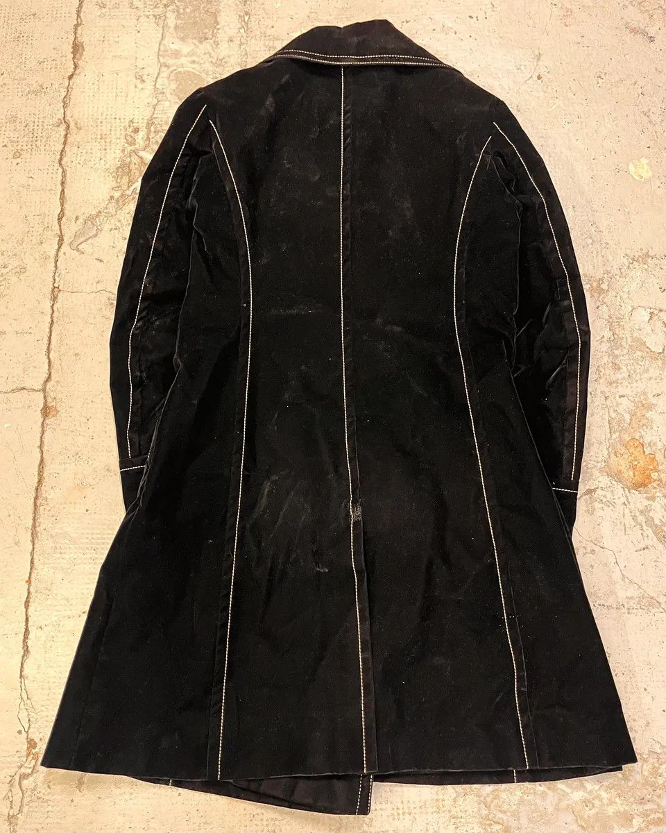 Vintage Plein Sud Black Velvet Contrast Stitch Coat Size L / US 10 / IT 46 - 7 Thumbnail