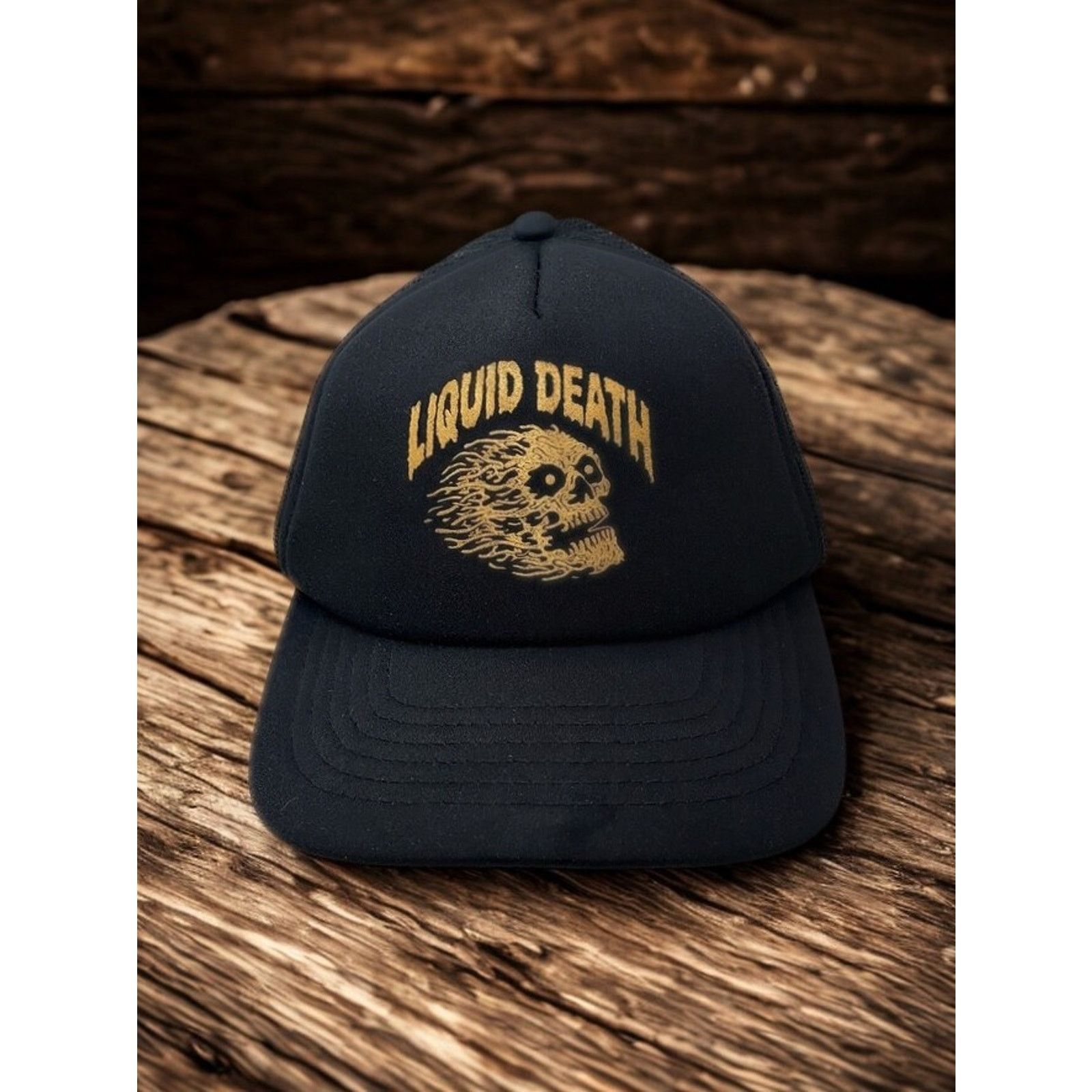 Other Liquid Death Mesh Trucker Snapback Gold Skull Logo NWOT Size ONE SIZE - 2 Thumbnail