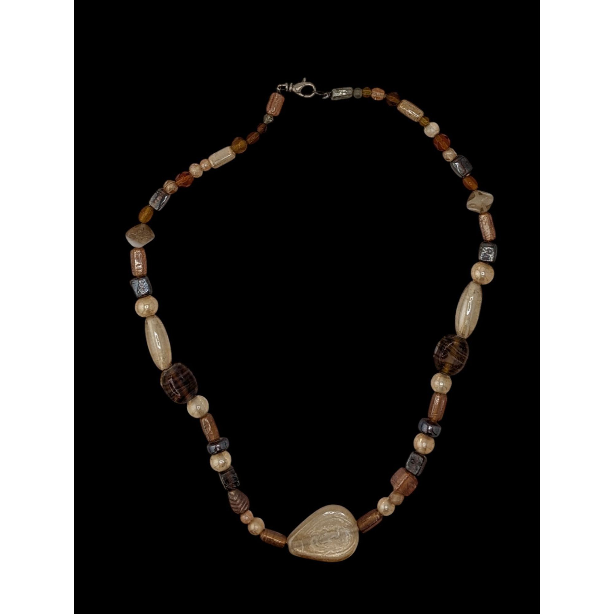 Other Earthy Glass Beaded Necklace With Teardrop Pendant Size ONE SIZE - 2 Thumbnail