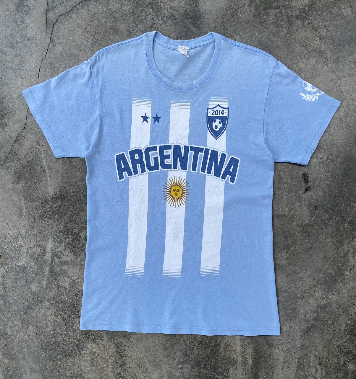 image of Argentina 2014 National Football Team Tees in Blue, Men's (Size Medium)