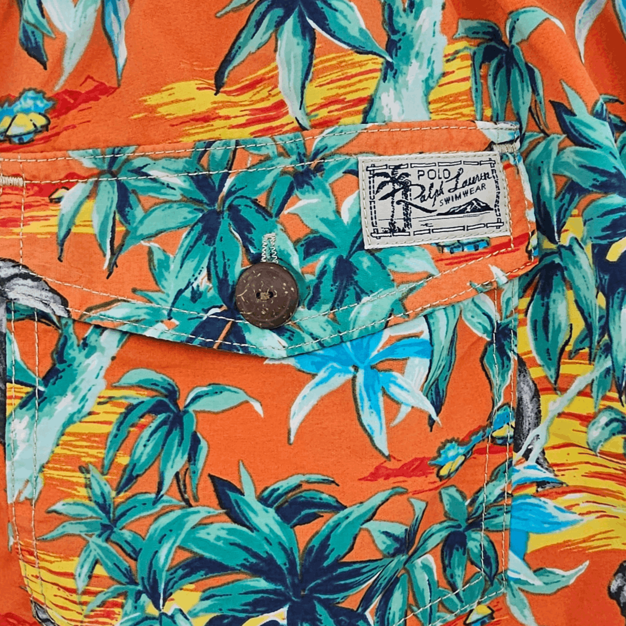 Polo Ralph Lauren Vintage Polo Ralph Lauren Tropical Swim Trunks XL Size US 34 / EU 50 - 2 Thumbnail