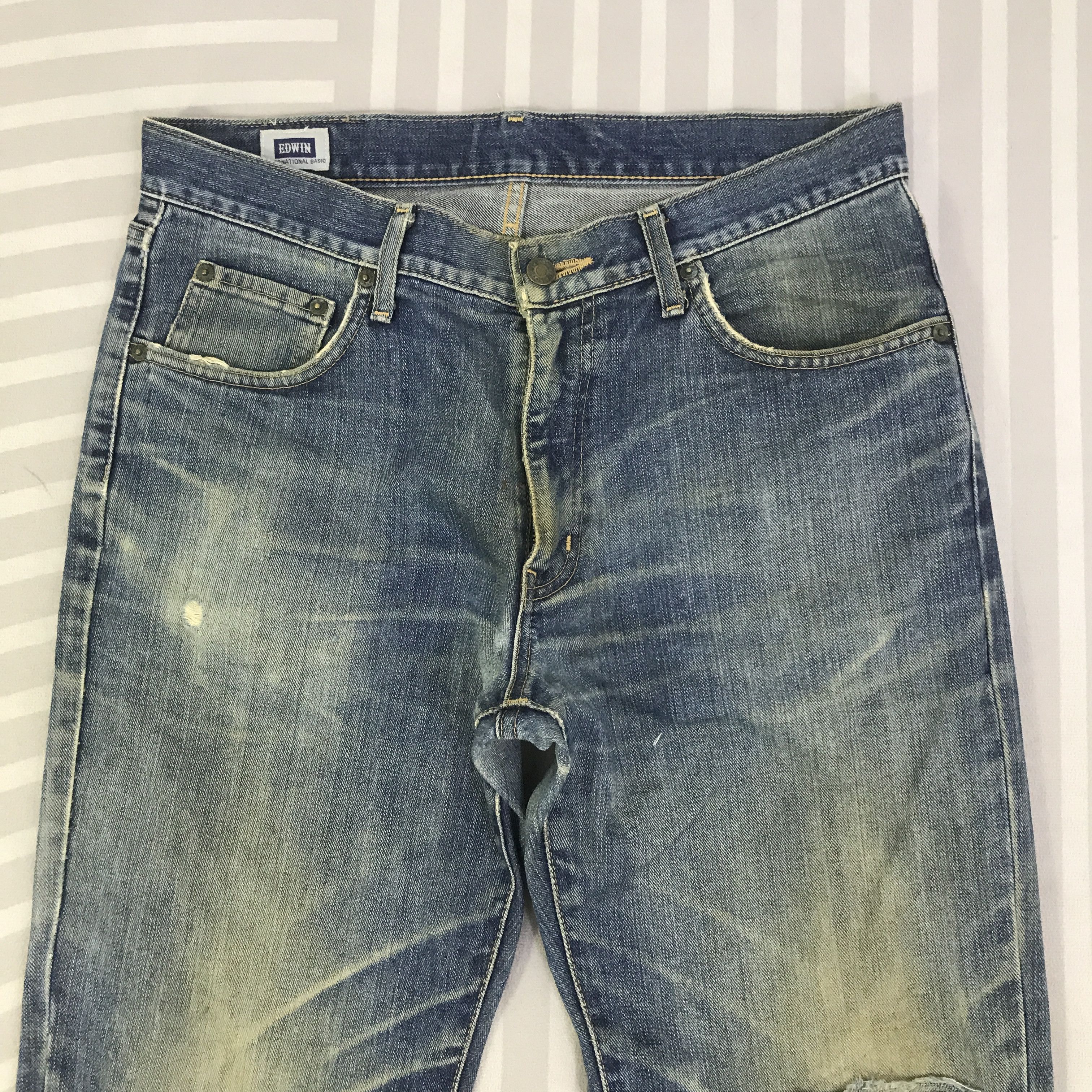 Edwin Vintage Edwin japan distressed denim Jeans pants K129B16 Size US 32 / EU 48 - 2 Thumbnail