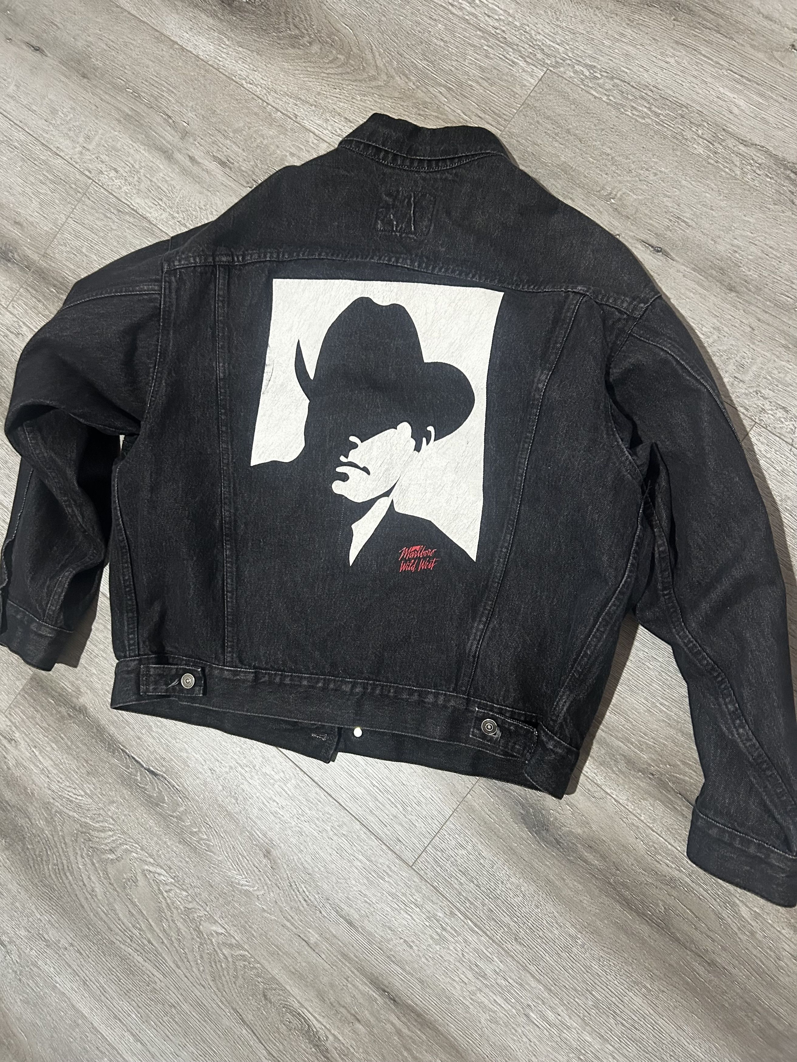 RARE VINTAGE malboro x wild west denim jacket