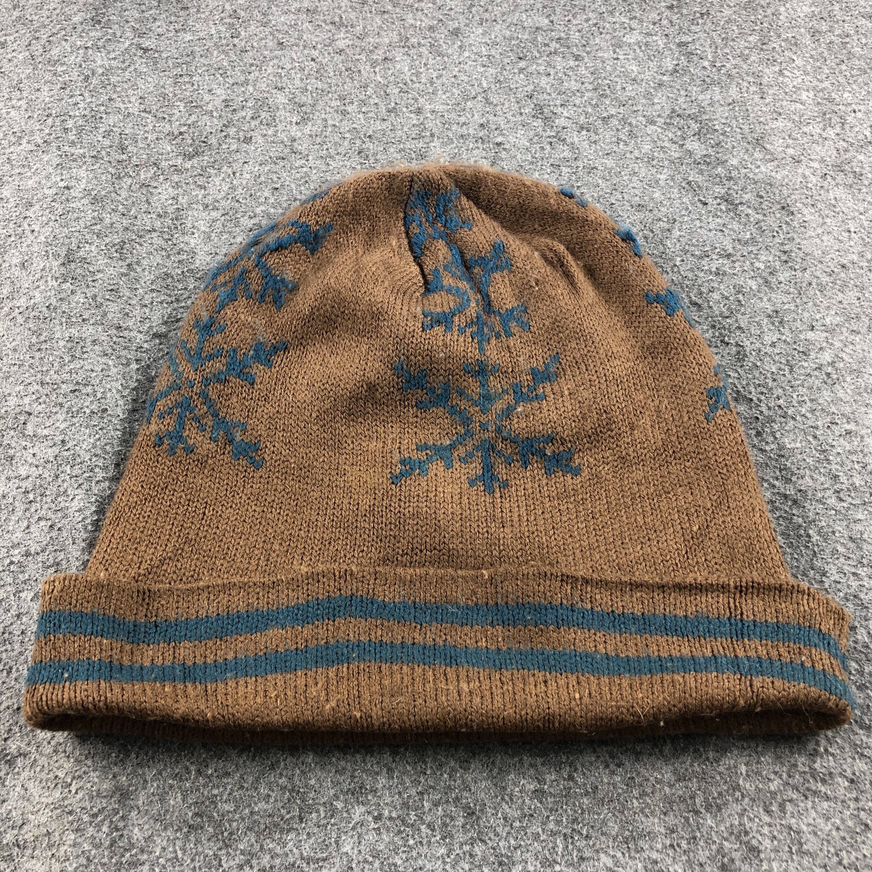 Japanese Brand Unknown Snow Crystal Brown Beanie Snowcap Snow Hat B390 Size ONE SIZE - 3 Thumbnail