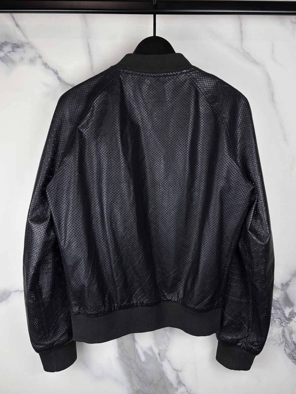Maison Margiela SS07 Maison Margiela Perforated Leather Bomber Jacket Black Size US M / EU 48-50 / 2 - 4 Thumbnail