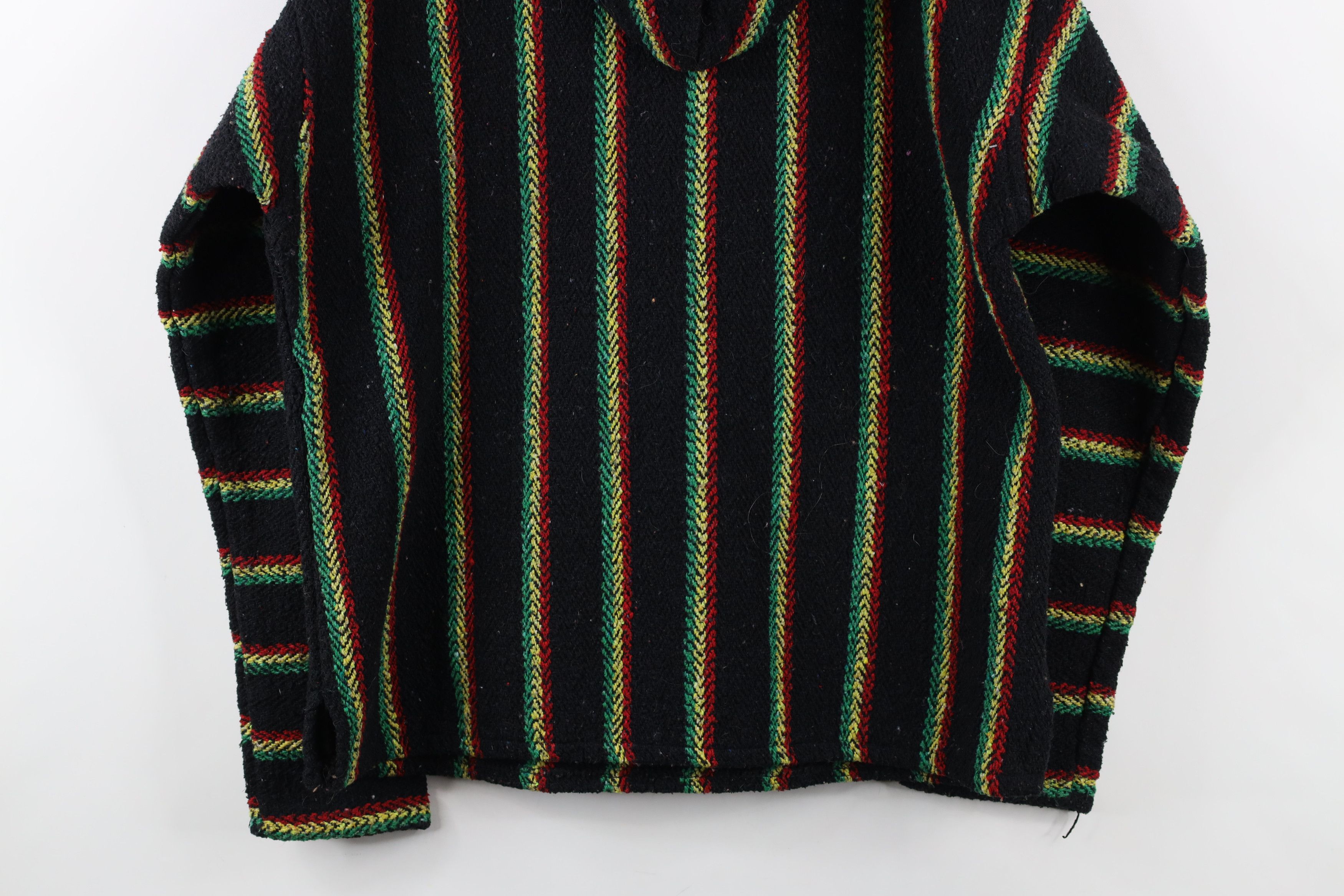 Vintage Vintage 90s Y2K Streetwear Striped Knit Drug Rug Hoodie Size US S / EU 44-46 / 1 - 13 Thumbnail