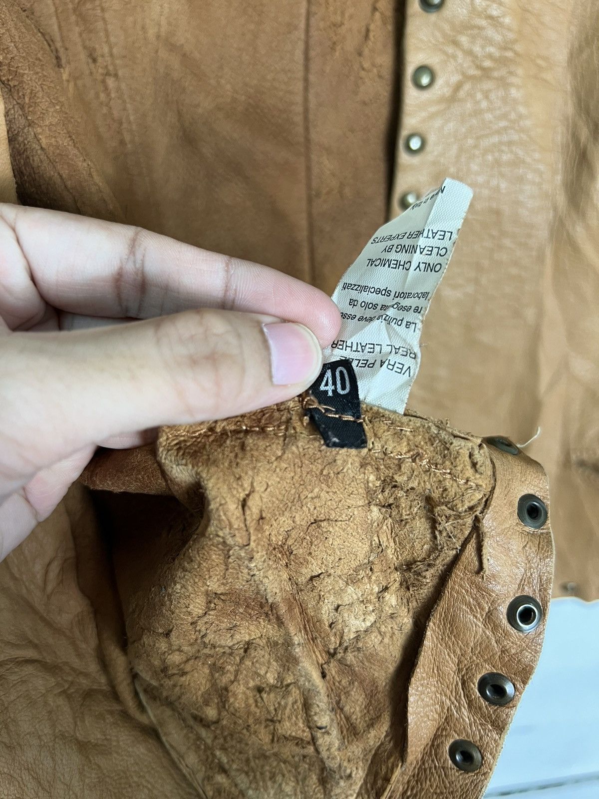 Designer 🔥 BLUR LEATHER JACKET MADE IN ITALY Size US XS / EU 42 / 0 - 13 Thumbnail