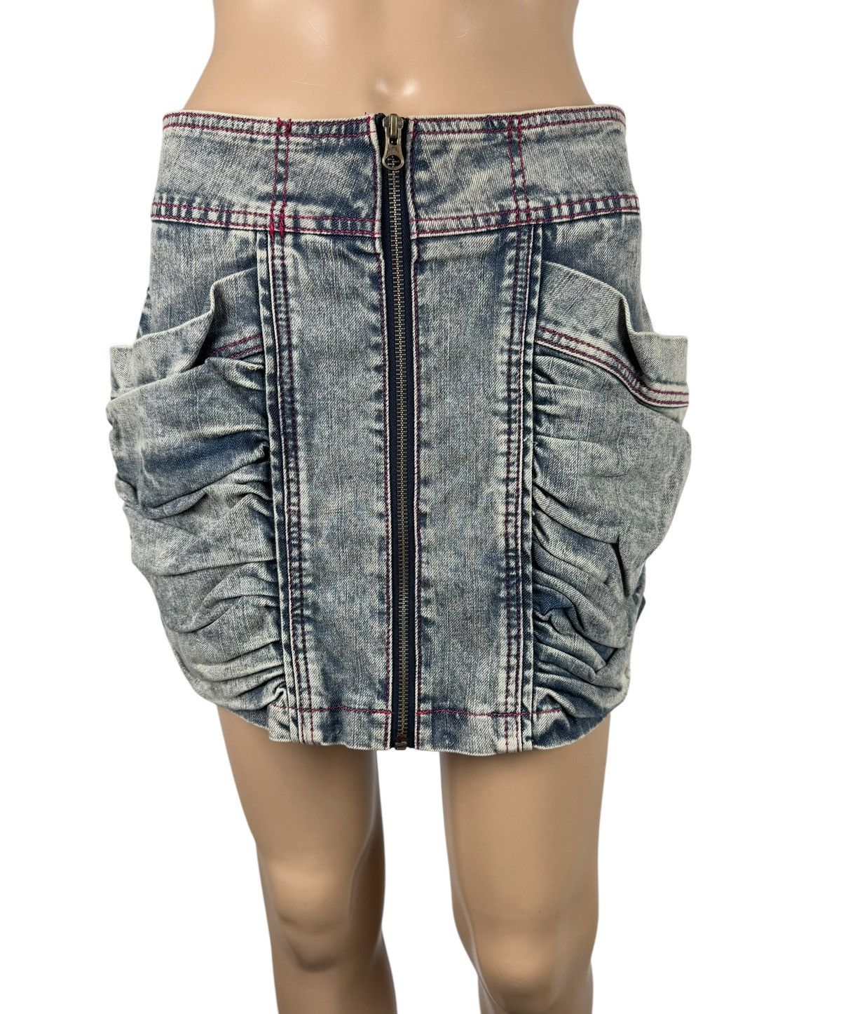 Other Ungaro Fever Denim Mini Skirt FullZip Garment Dyed size 40 Size 27" / US 4 / IT 40 - 1 Thumbnail