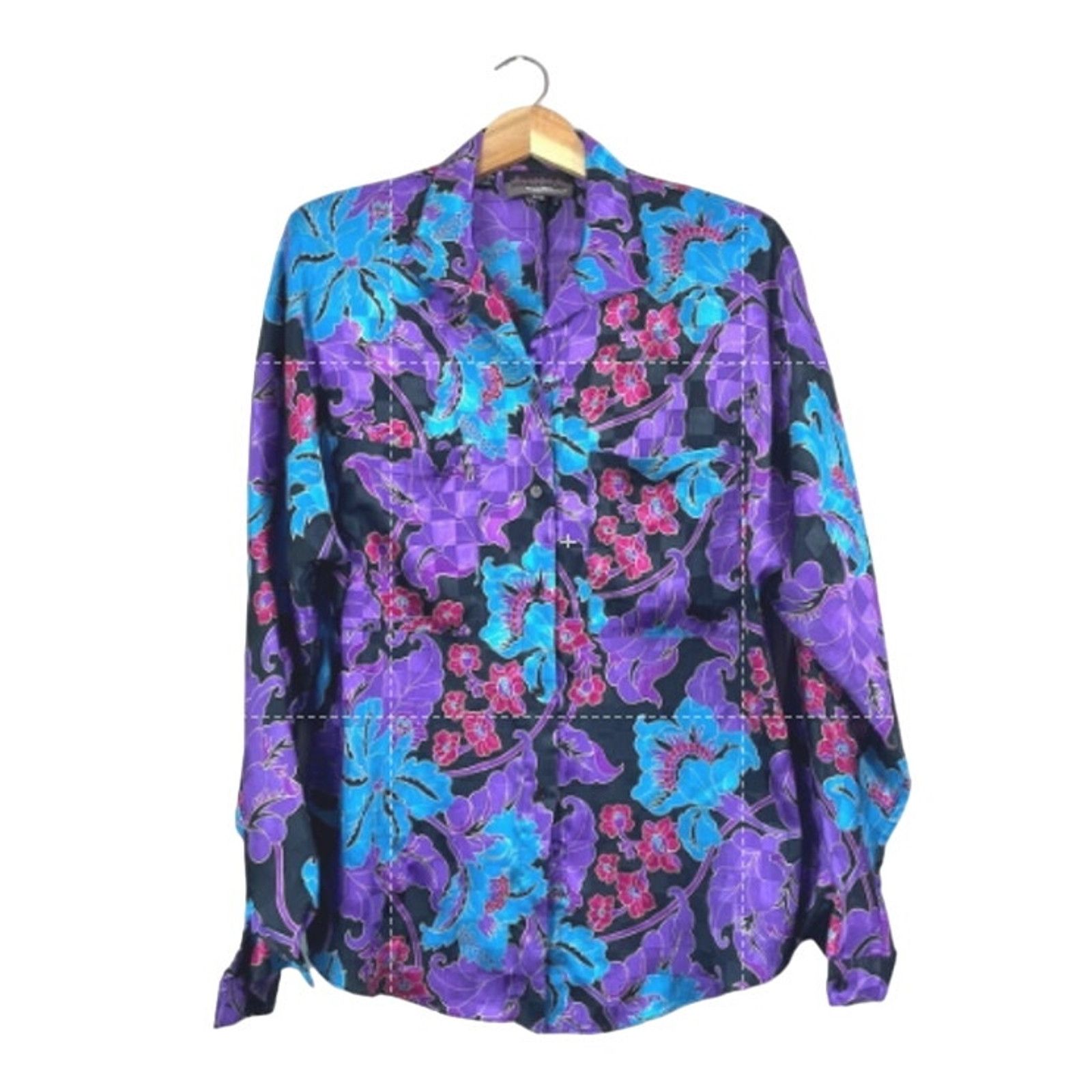 Vintage Vintage Floral Sophistication Button Front Blouse 9/10 Size L / US 10 / IT 46 - 1 Thumbnail