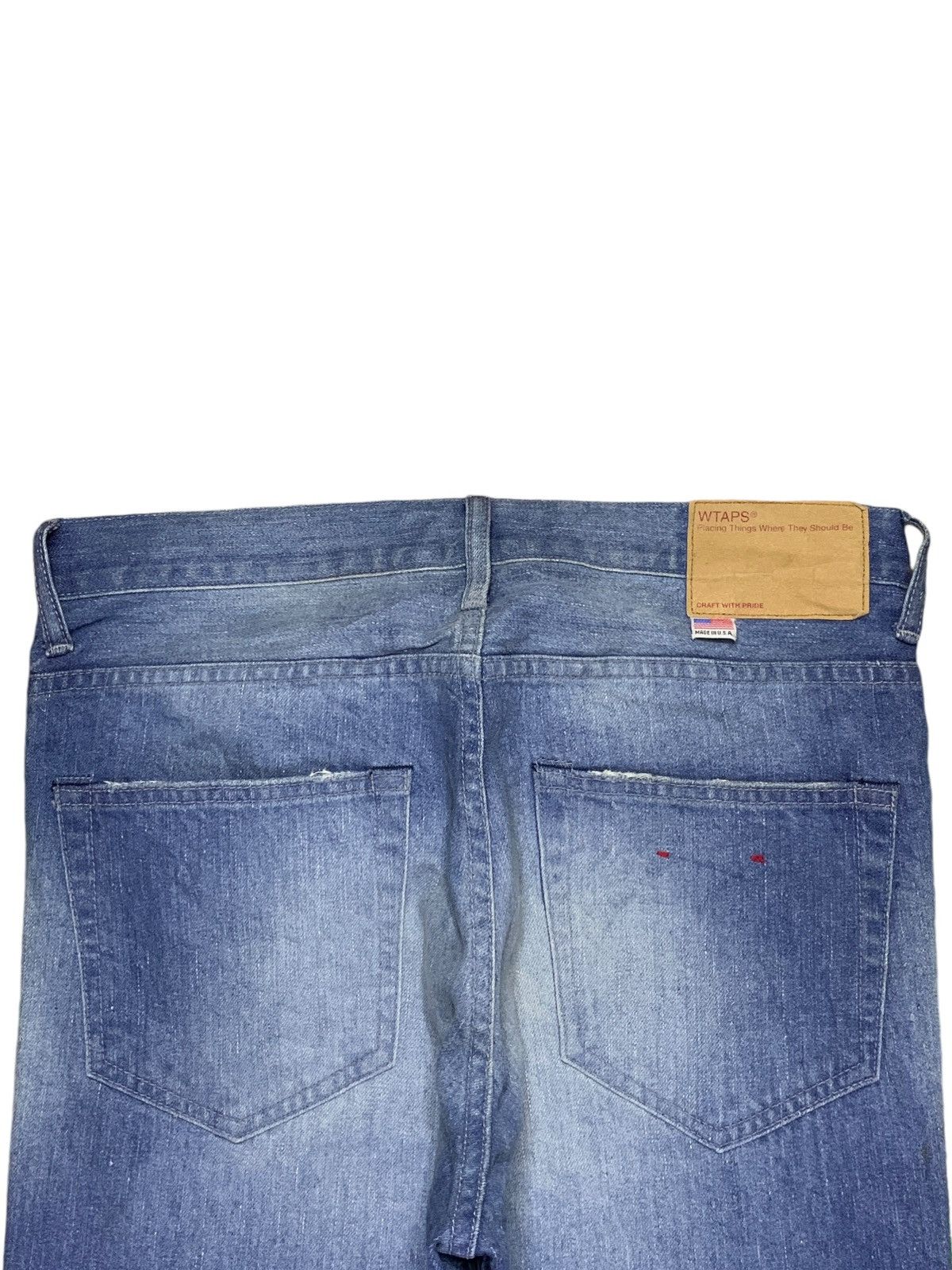 Wtaps Vintage USA Wtaps Faded Wash Patch Distressed Jeans Size US 32 / EU 48 - 8 Thumbnail