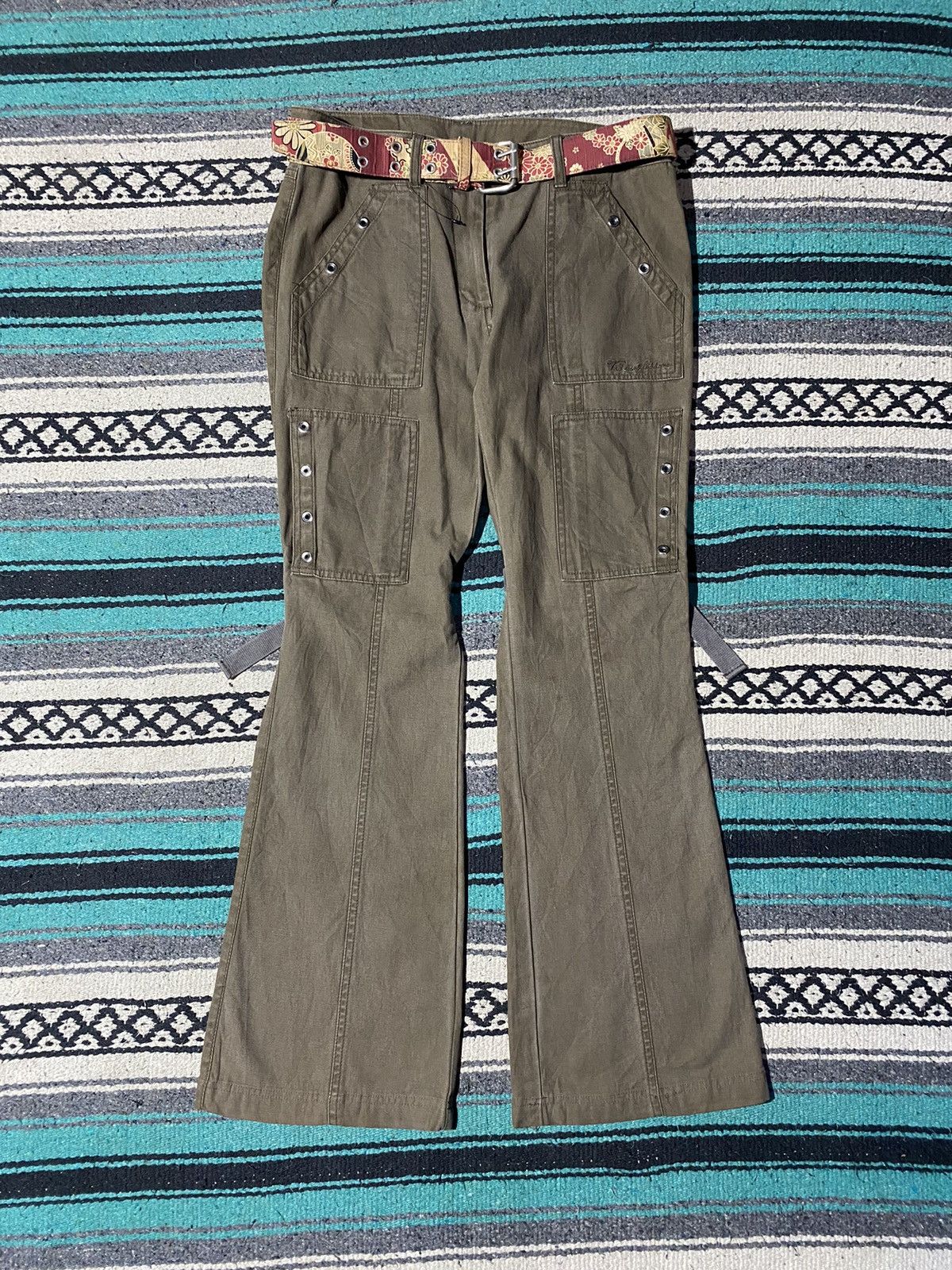 If Six Was Nine 2000s VS Outfitters - Cargo Bondage Flared Pants Size US 30 / EU 46 - 1 Thumbnail