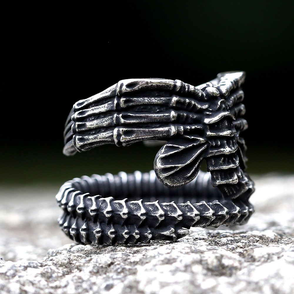 Vintage SIZE 10 316L Stainless Steel Alien Ring Size ONE SIZE - 2 Thumbnail