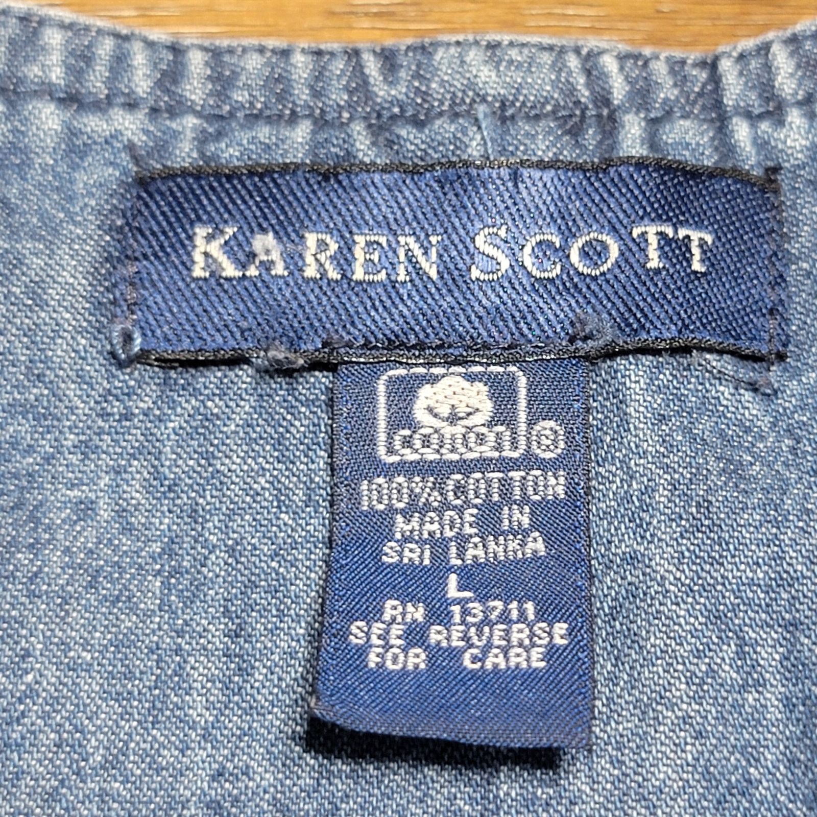 Other Karen Scott Denim Dress w/ Front Pockets - Size Large Size L / US 10 / IT 46 - 5 Thumbnail